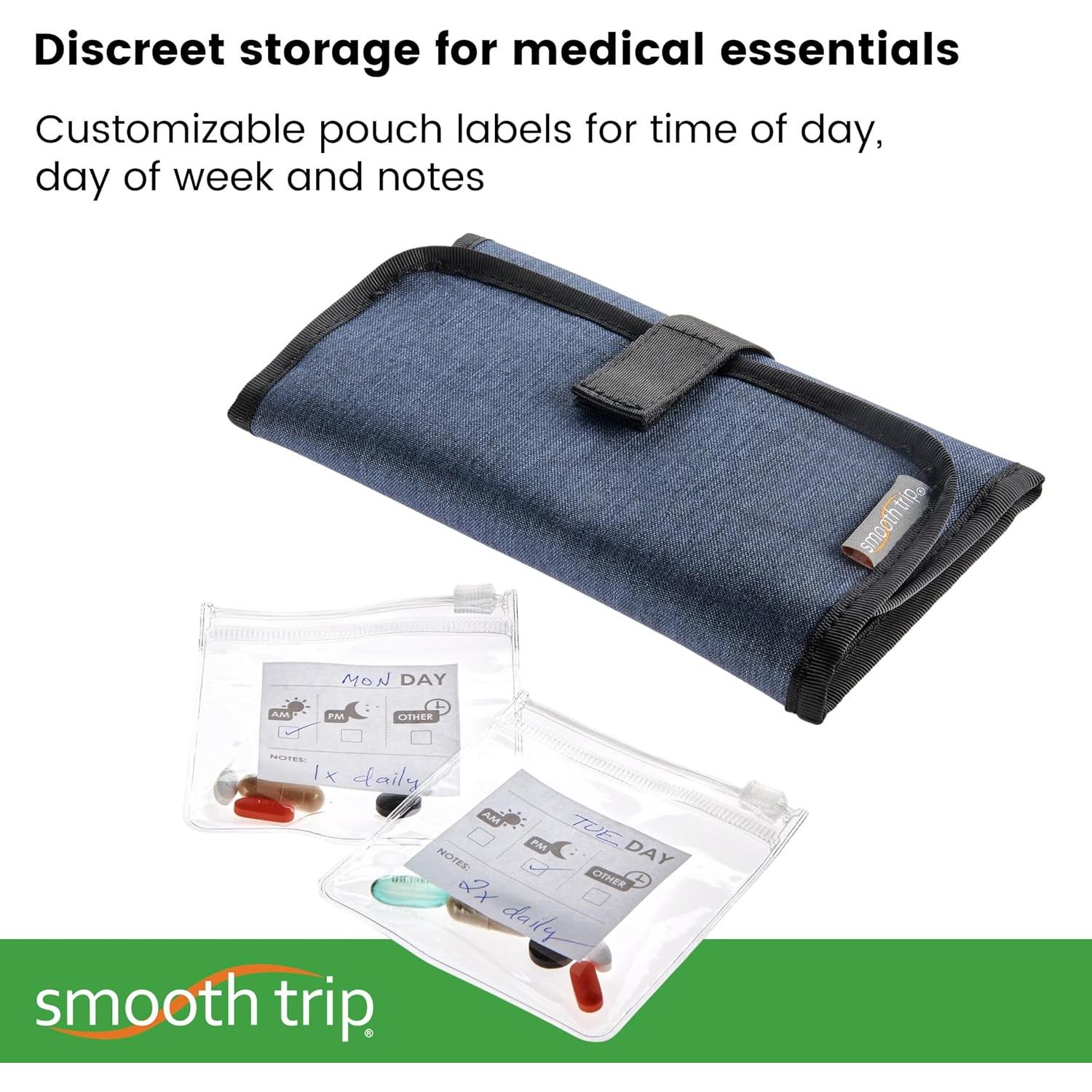 Organizador de Pastillas Plegable Smooth Trip con 8 Bolsas Grado Alimenticio