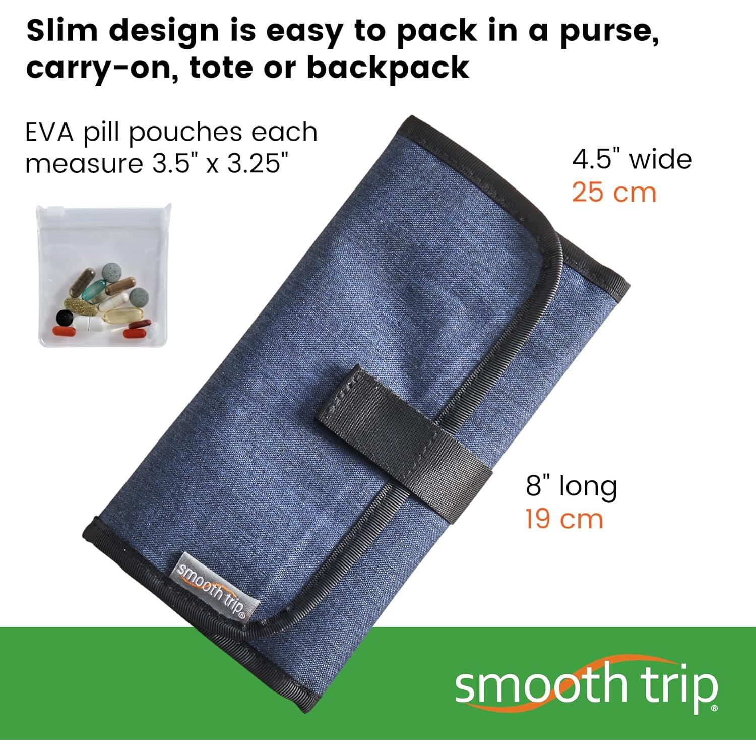 Organizador de Pastillas Plegable Smooth Trip con 8 Bolsas Grado Alimenticio