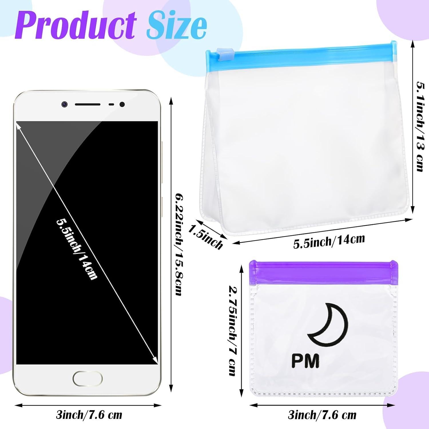 Organizador de Pastillas Colarr 14 Pcs Reutilizables Azul Púrpura