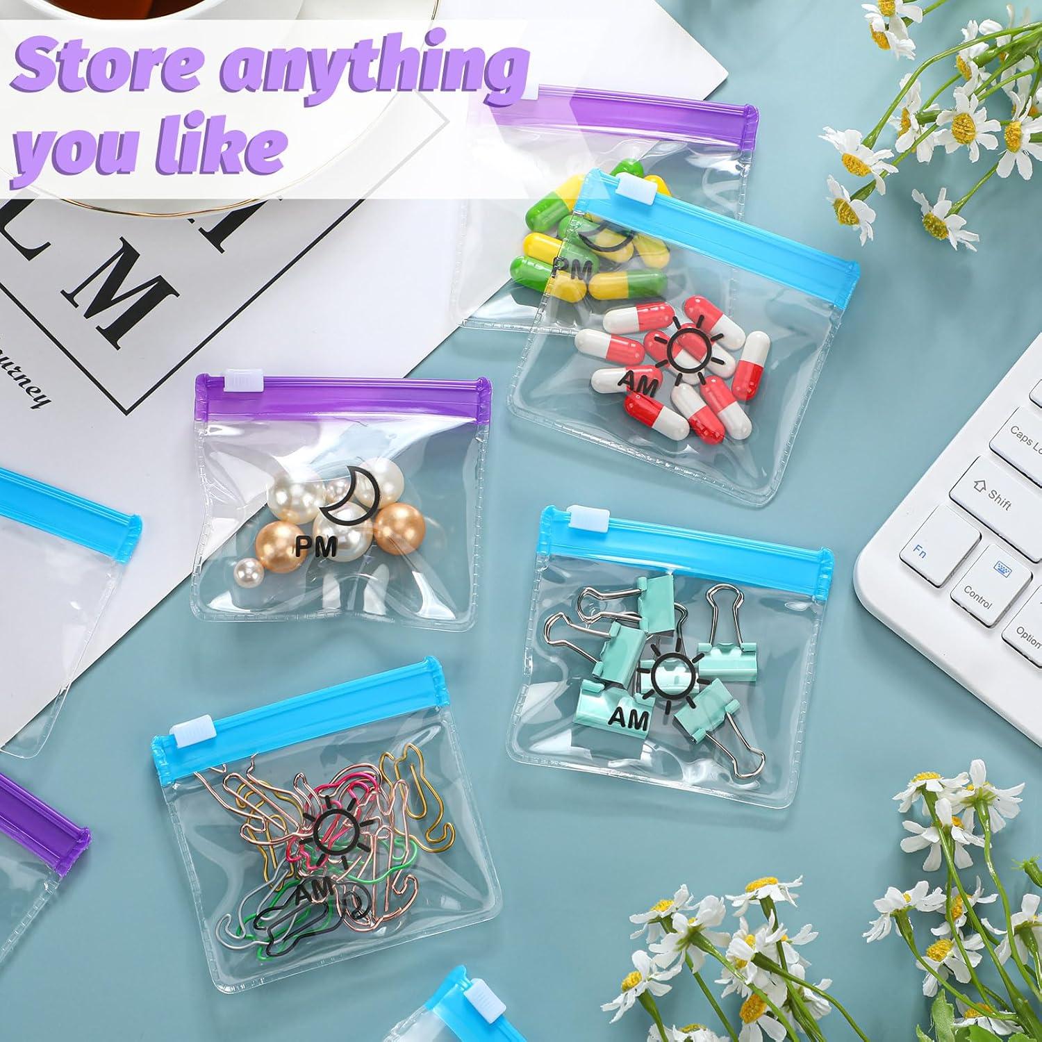 Organizador de Pastillas Colarr 14 Pcs Reutilizables Azul Púrpura