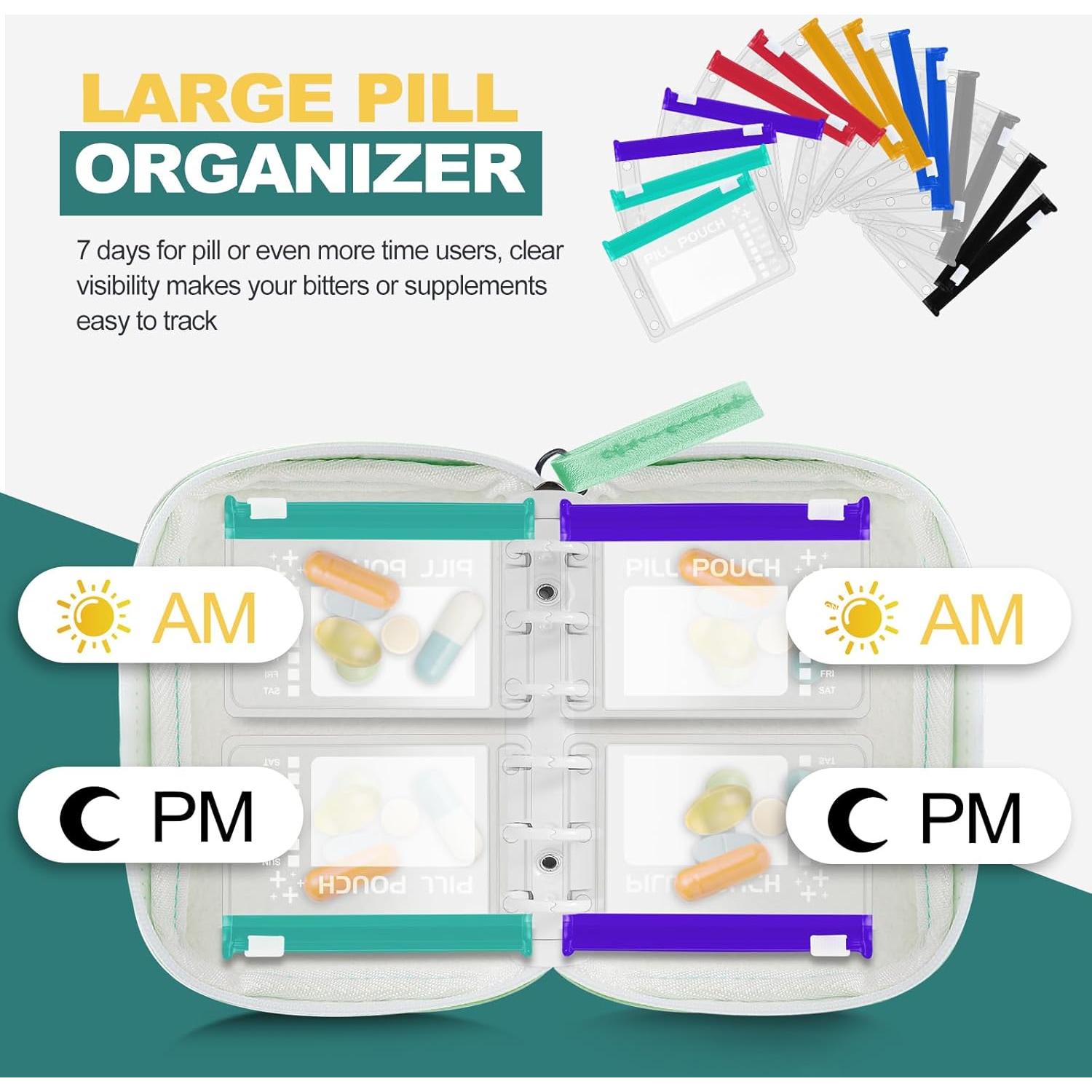 Organizador de Pastillas Timueetech A7-S Verde a Prueba de Agua