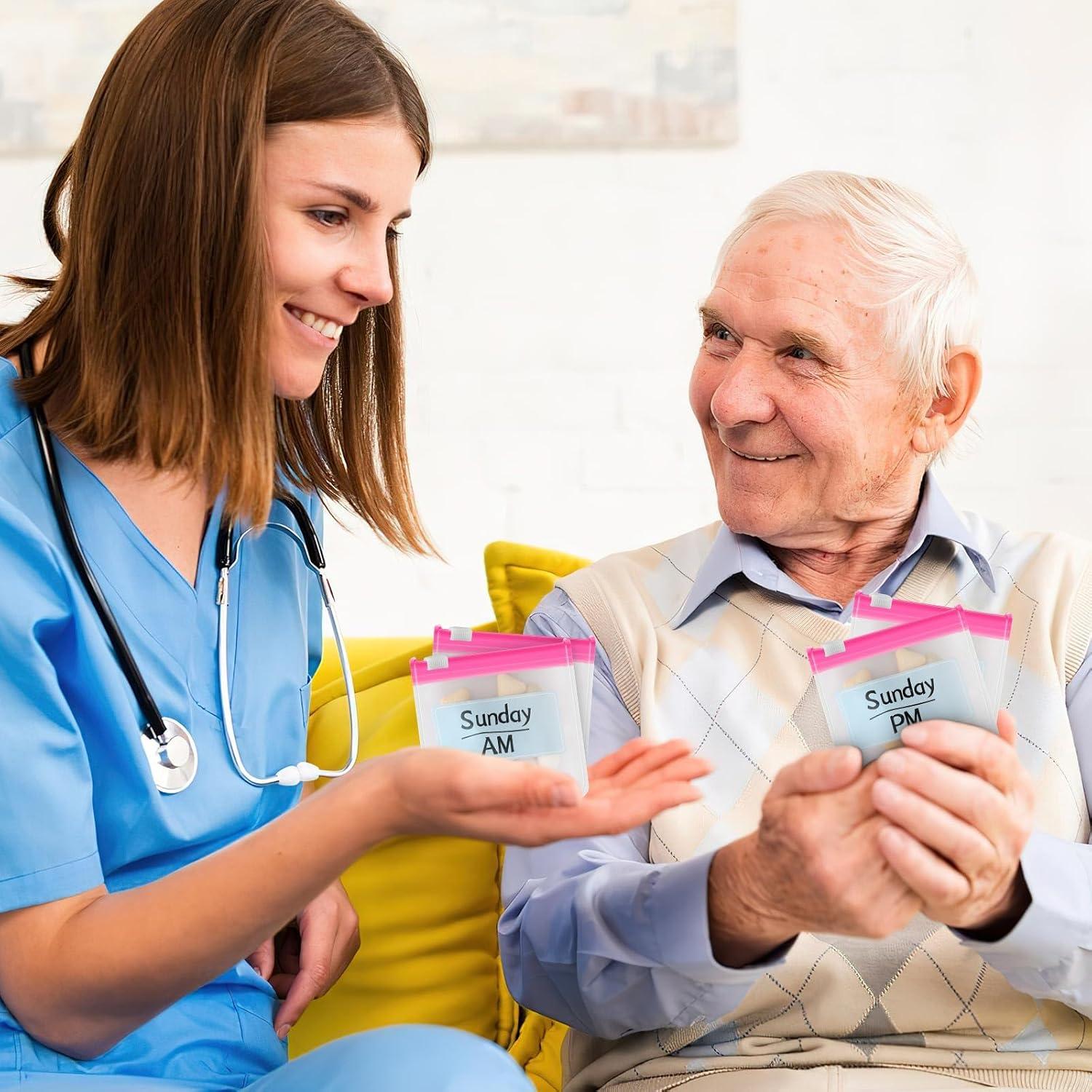 Organizador de Píldoras MARFOREVER Rosa 39 Pcs con Etiquetas