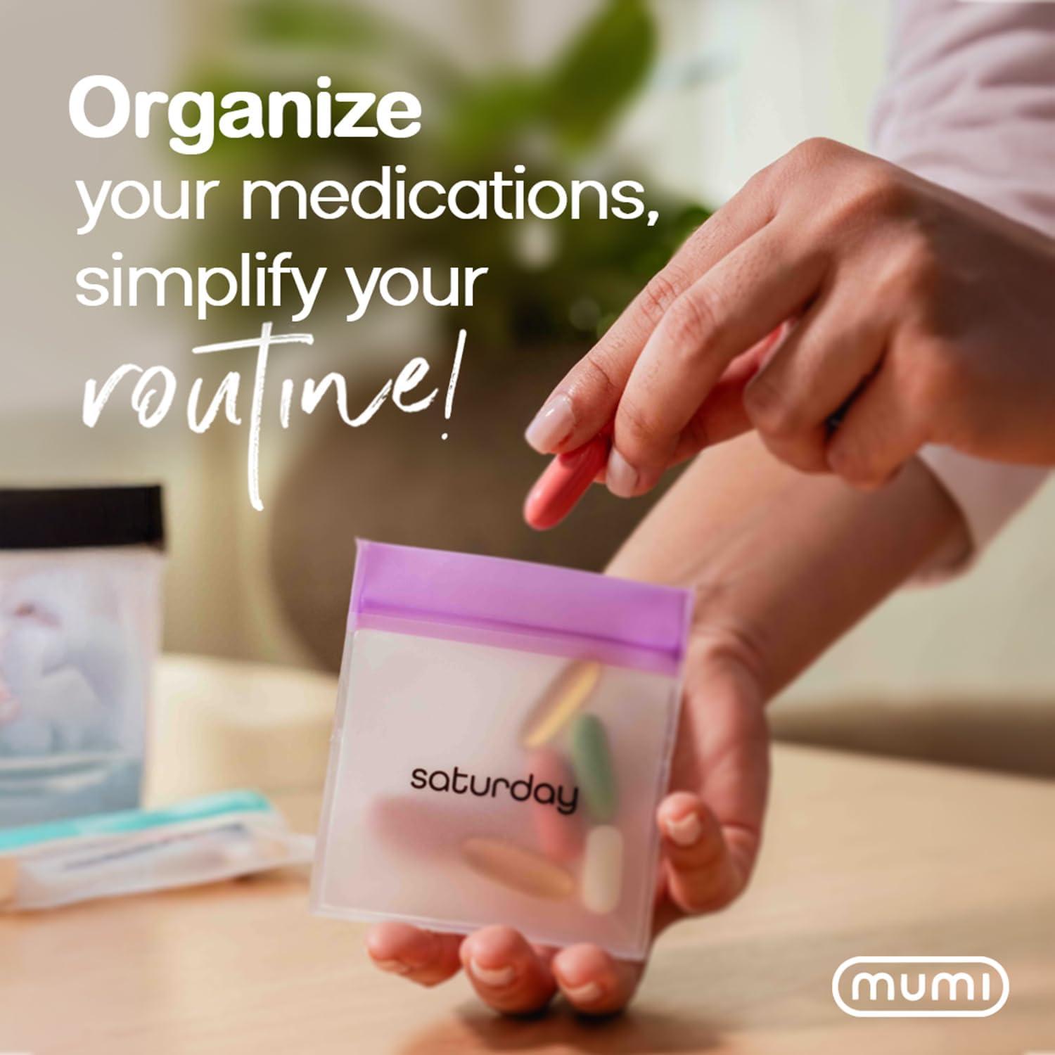 Set de 7 Bolsas Reutilizables para Pastillas mumi - Organizador de Viaje