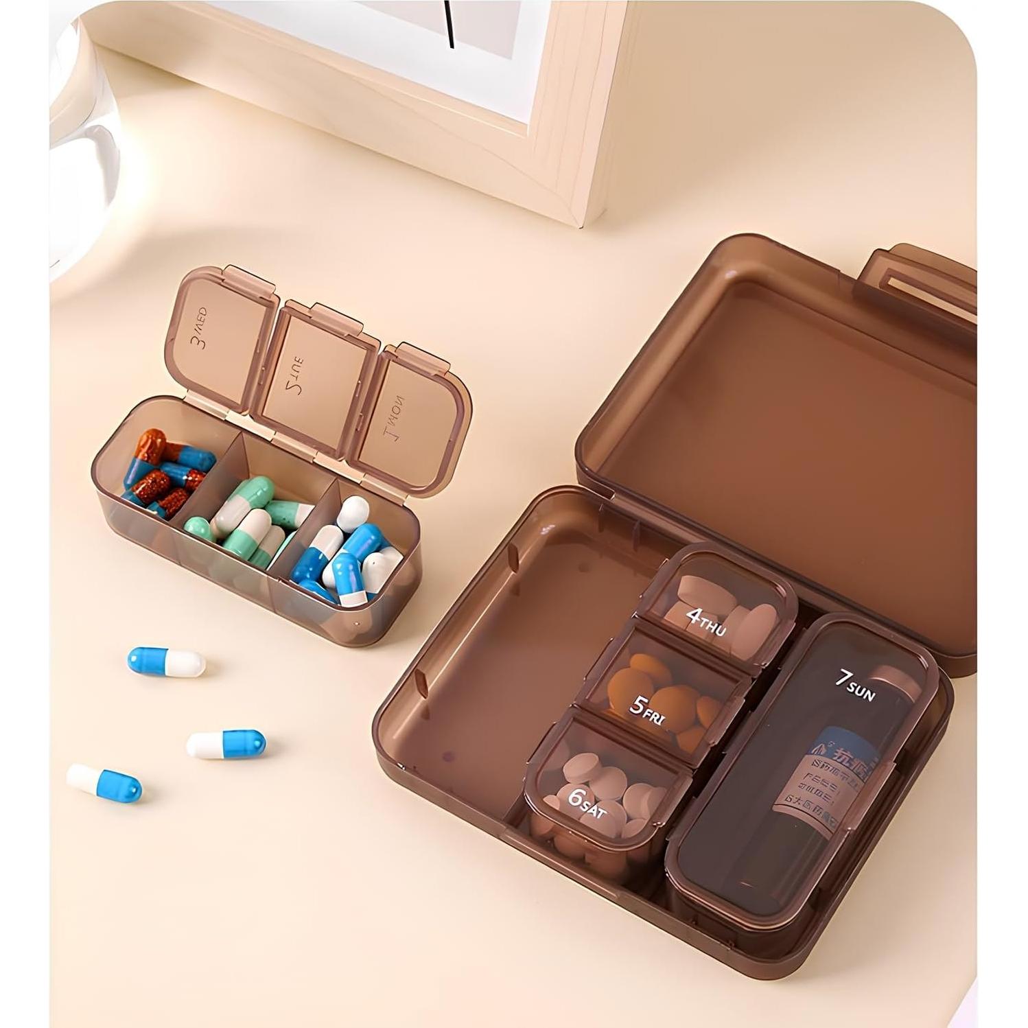 Organizador de Pastillas Portátil OGAK Negro 7 Días Impermeable