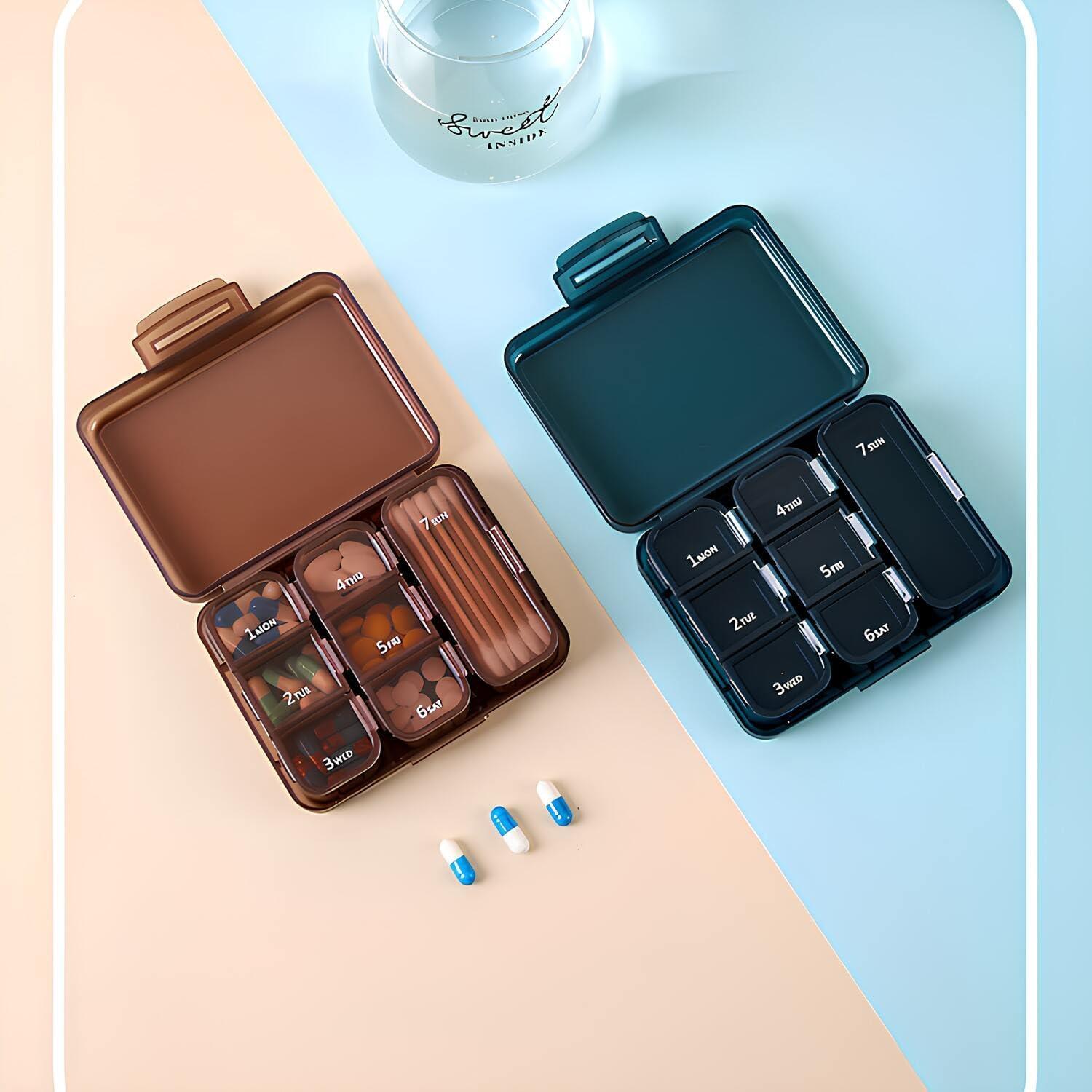 Organizador de Pastillas Portátil OGAK Negro 7 Días Impermeable