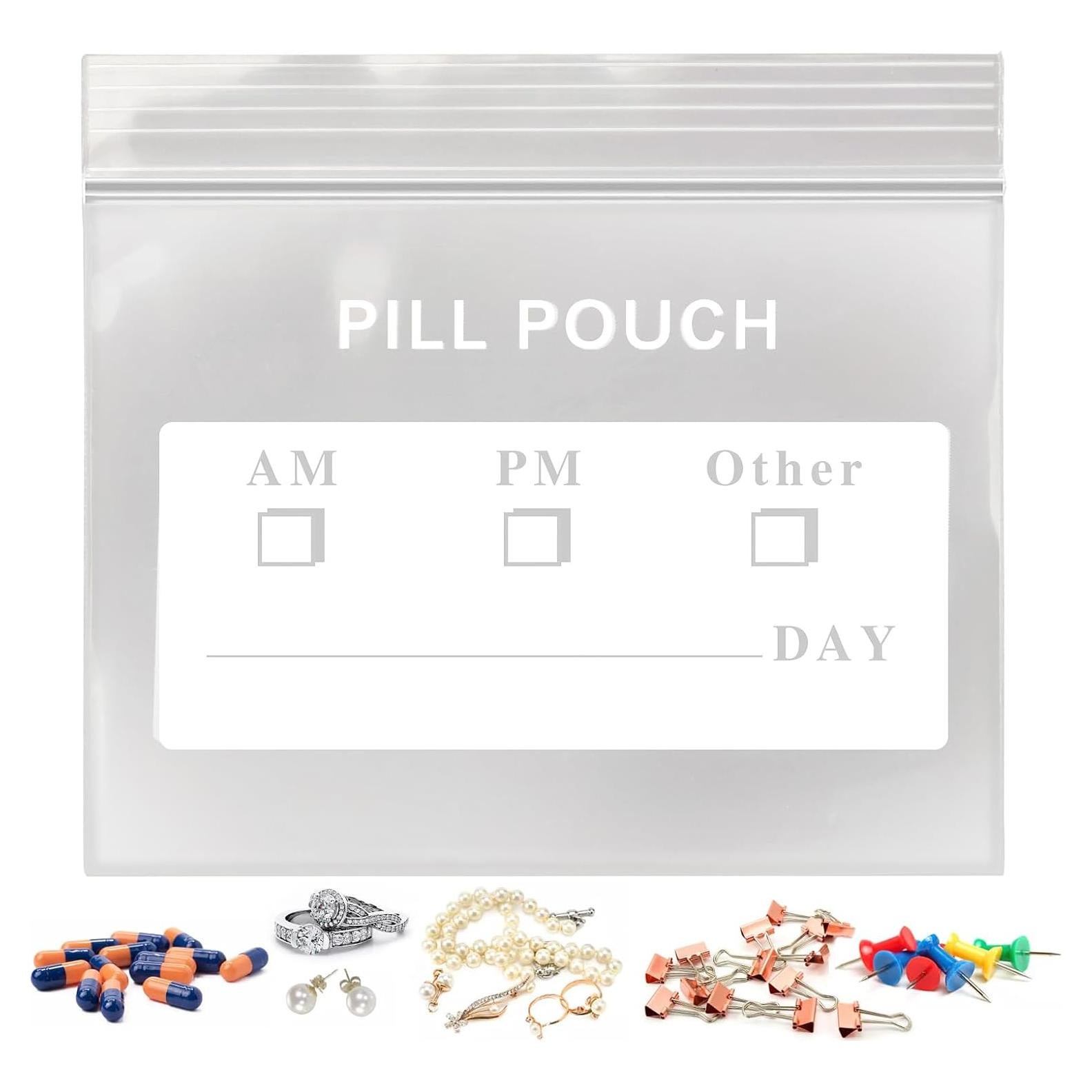 125 Bolsas de Pastillas Transparentes LuWeiQian 7.62x6.99 cm