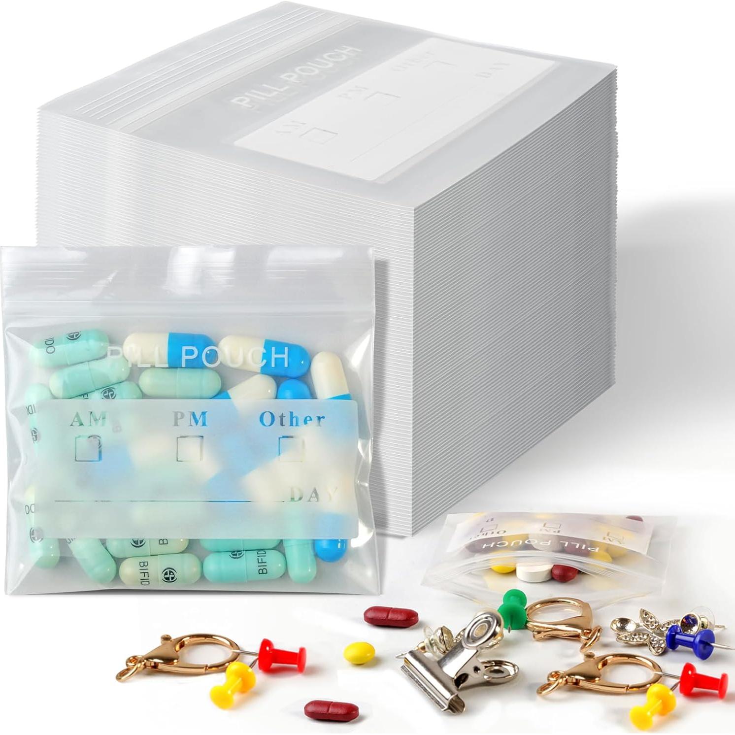 125 Bolsas de Pastillas Transparentes LuWeiQian 7.62x6.99 cm