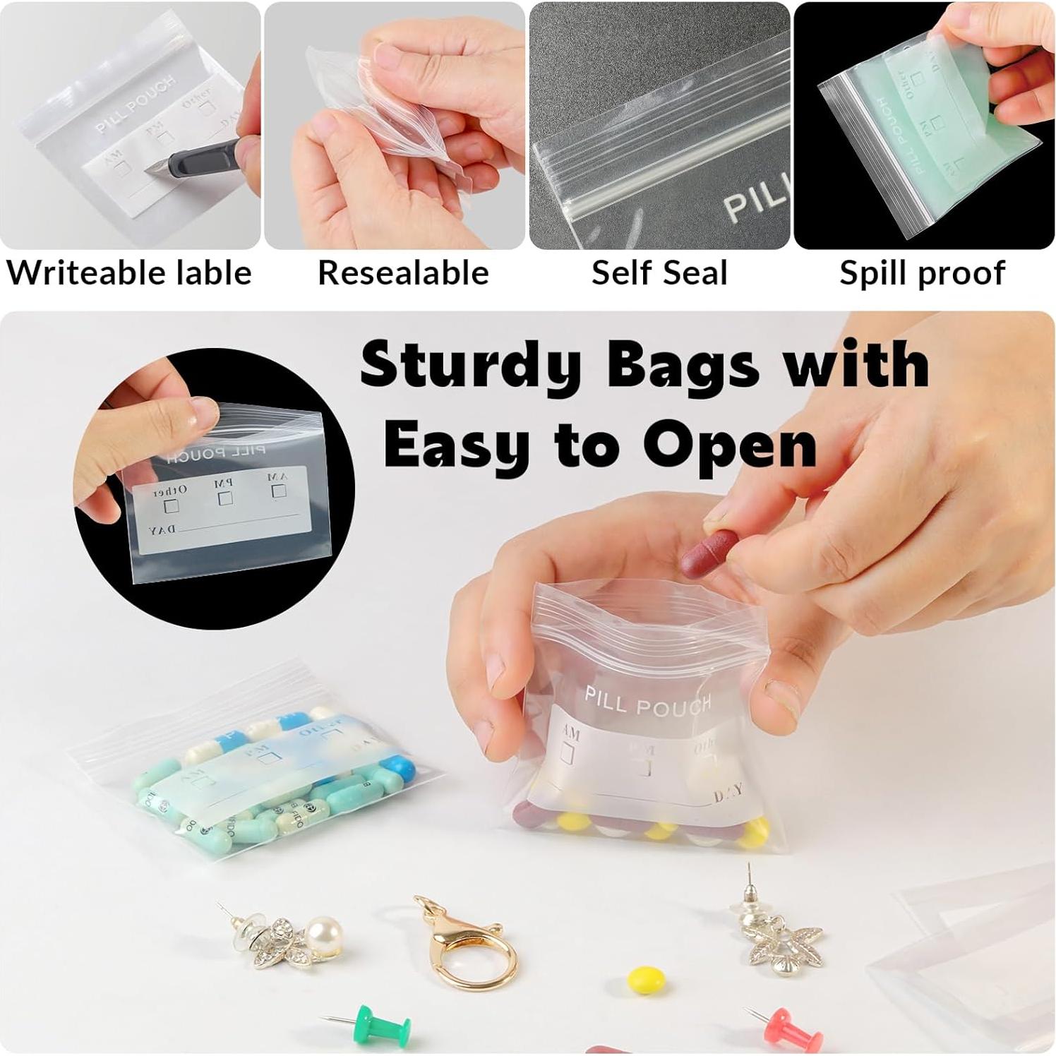 125 Bolsas de Pastillas Transparentes LuWeiQian 7.62x6.99 cm