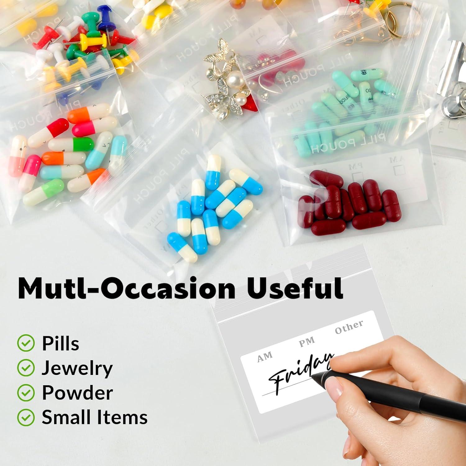 125 Bolsas de Pastillas Transparentes LuWeiQian 7.62x6.99 cm