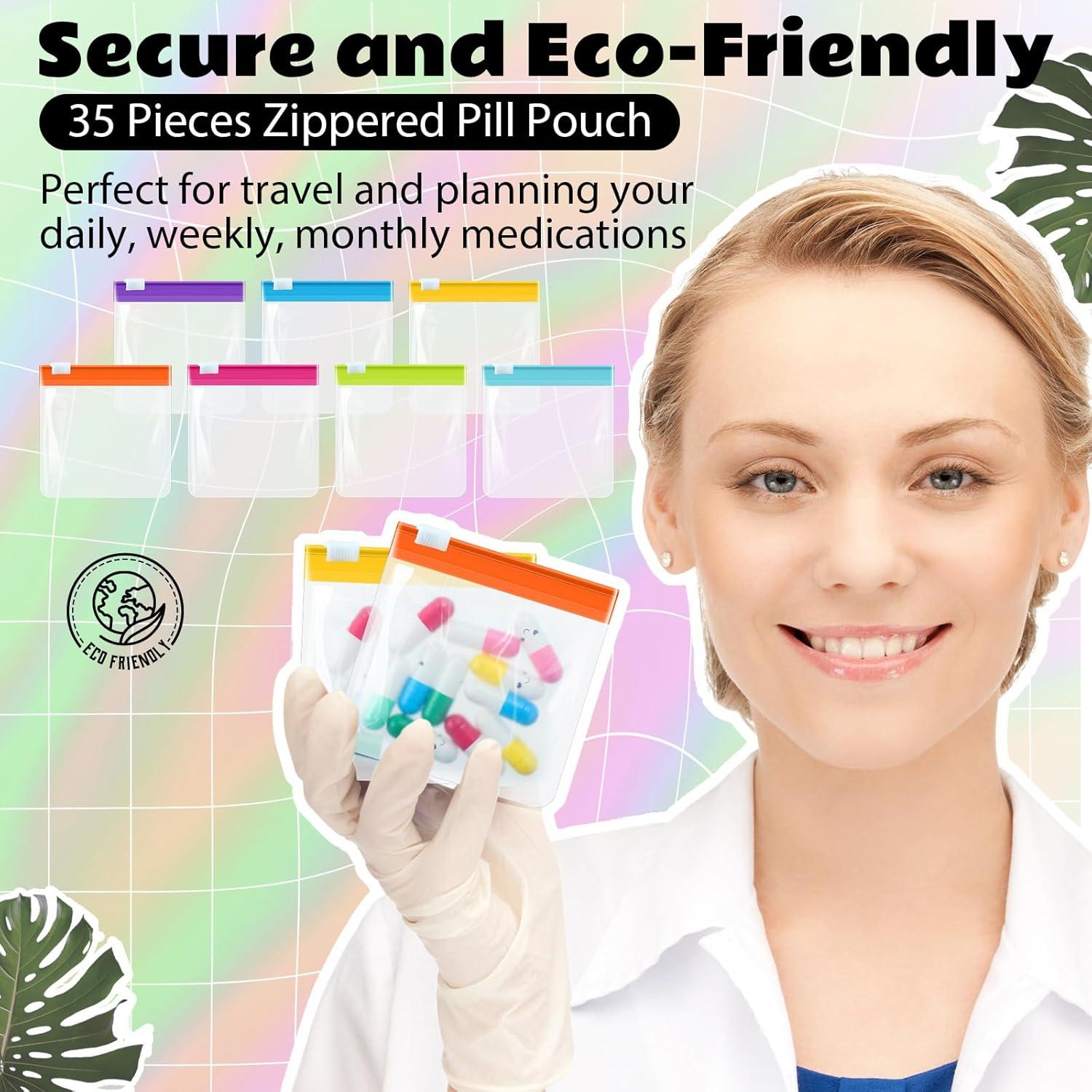 Bolsas de Pastillas Reutilizables Sherr 35 Pcs Translúcidas