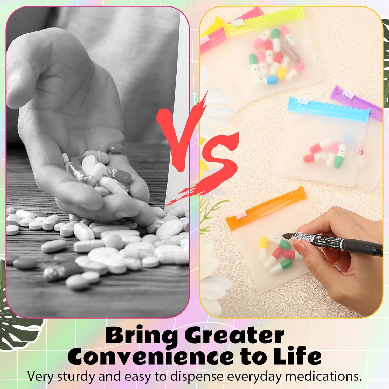 Bolsas de Pastillas Reutilizables Sherr 35 Pcs Translúcidas