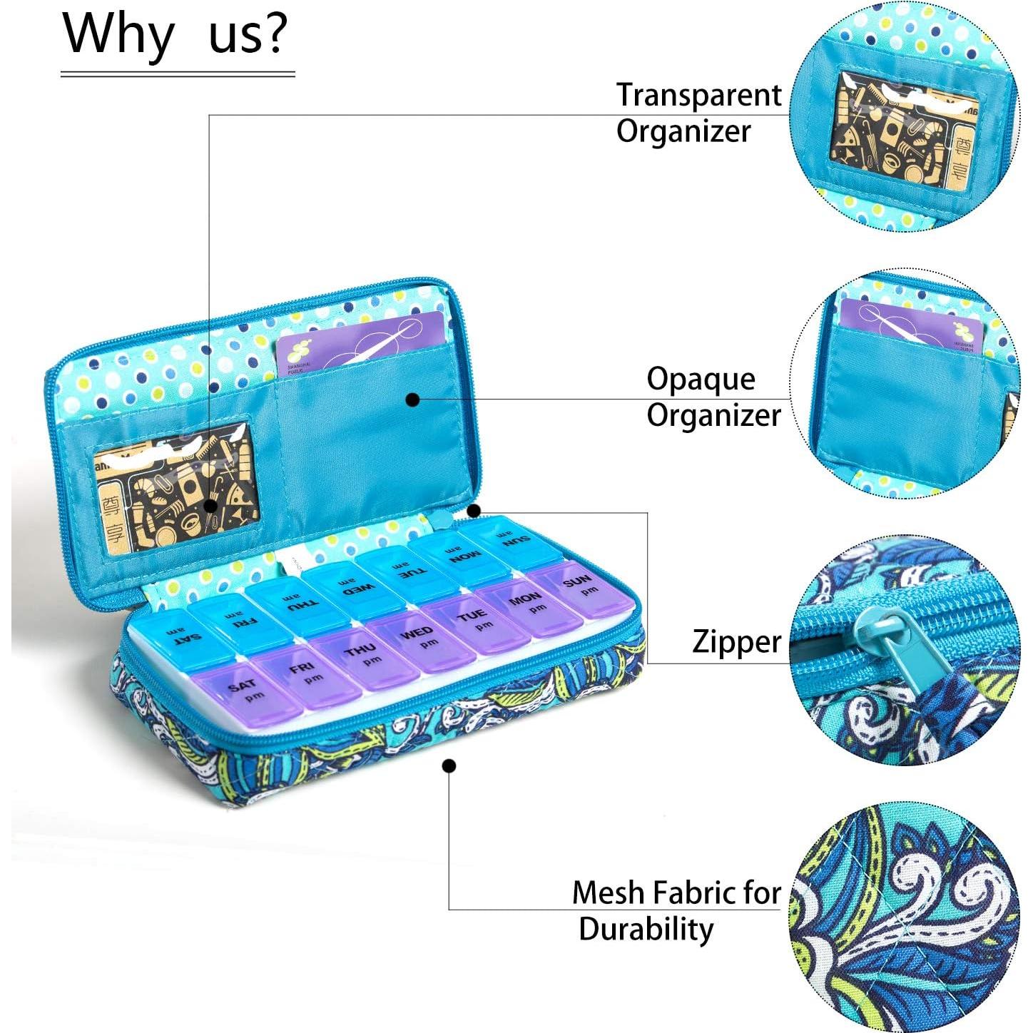 Organizador de Pastillas Semanal ZUMD 7 Días AM/PM Grande