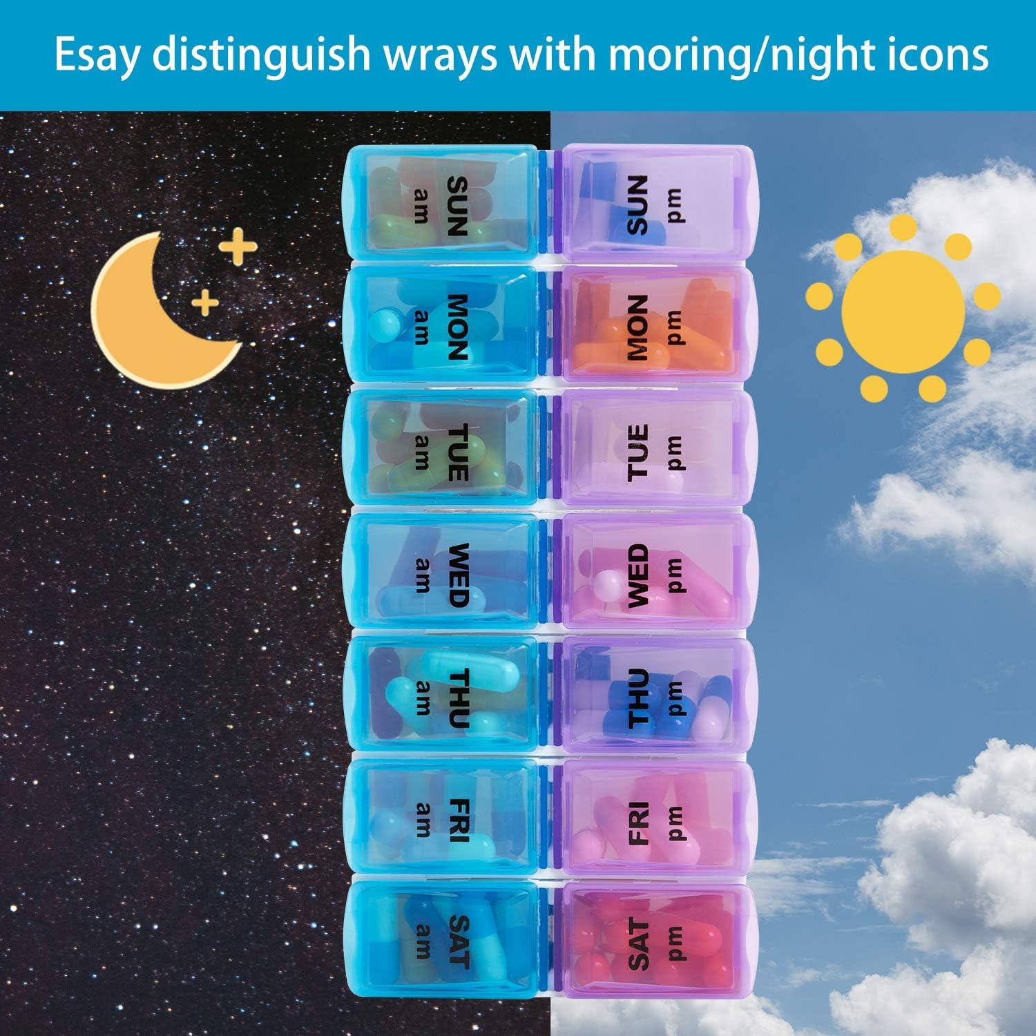 Organizador de Pastillas Semanal ZUMD 7 Días AM/PM Grande