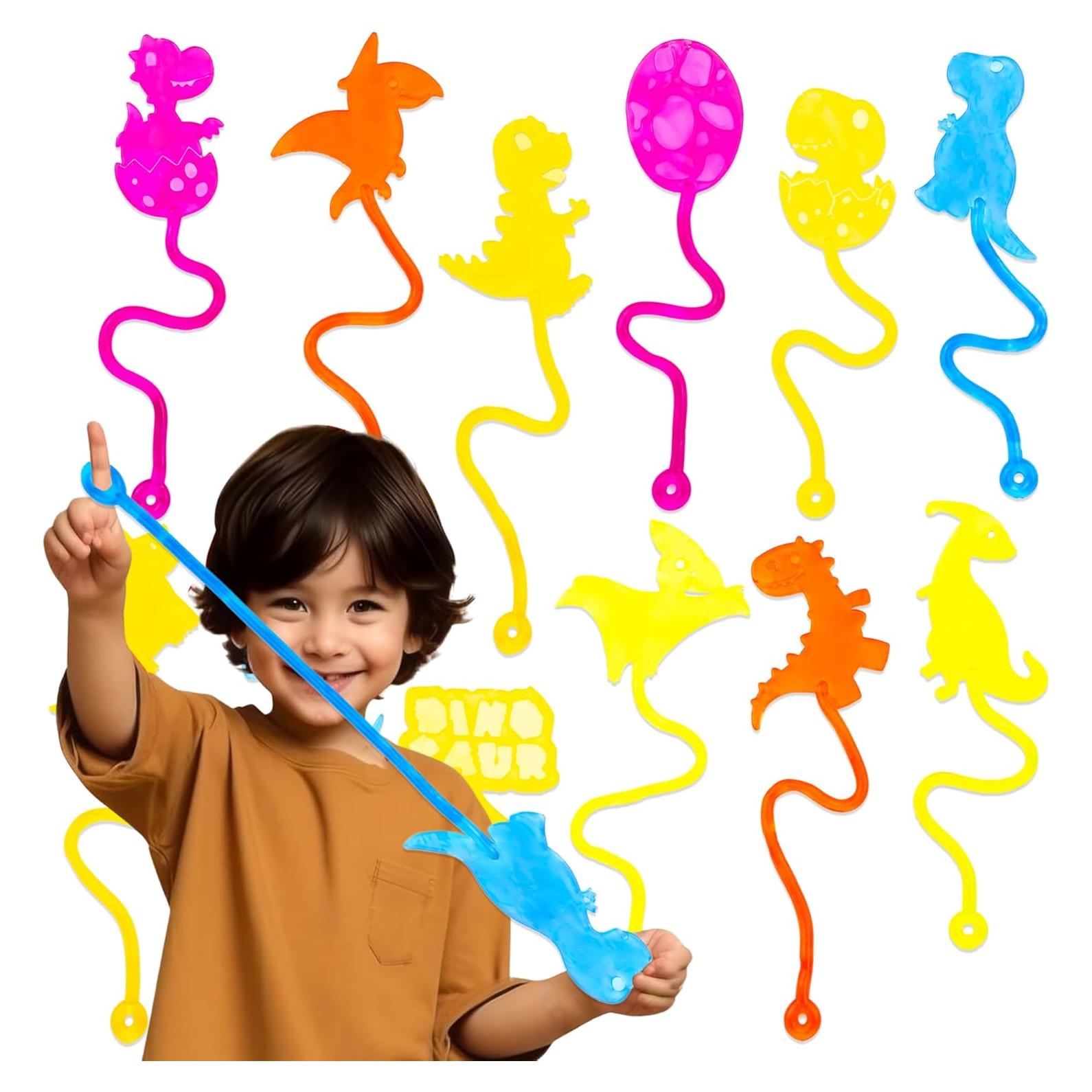 24 Manos Pegajosas de Dinosaurio Juguetes Antiestrés Niños