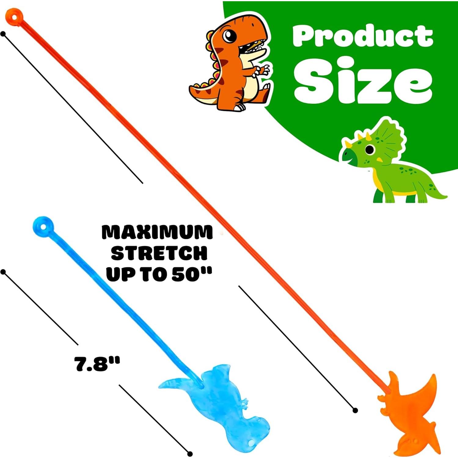 24 Manos Pegajosas de Dinosaurio Juguetes Antiestrés Niños