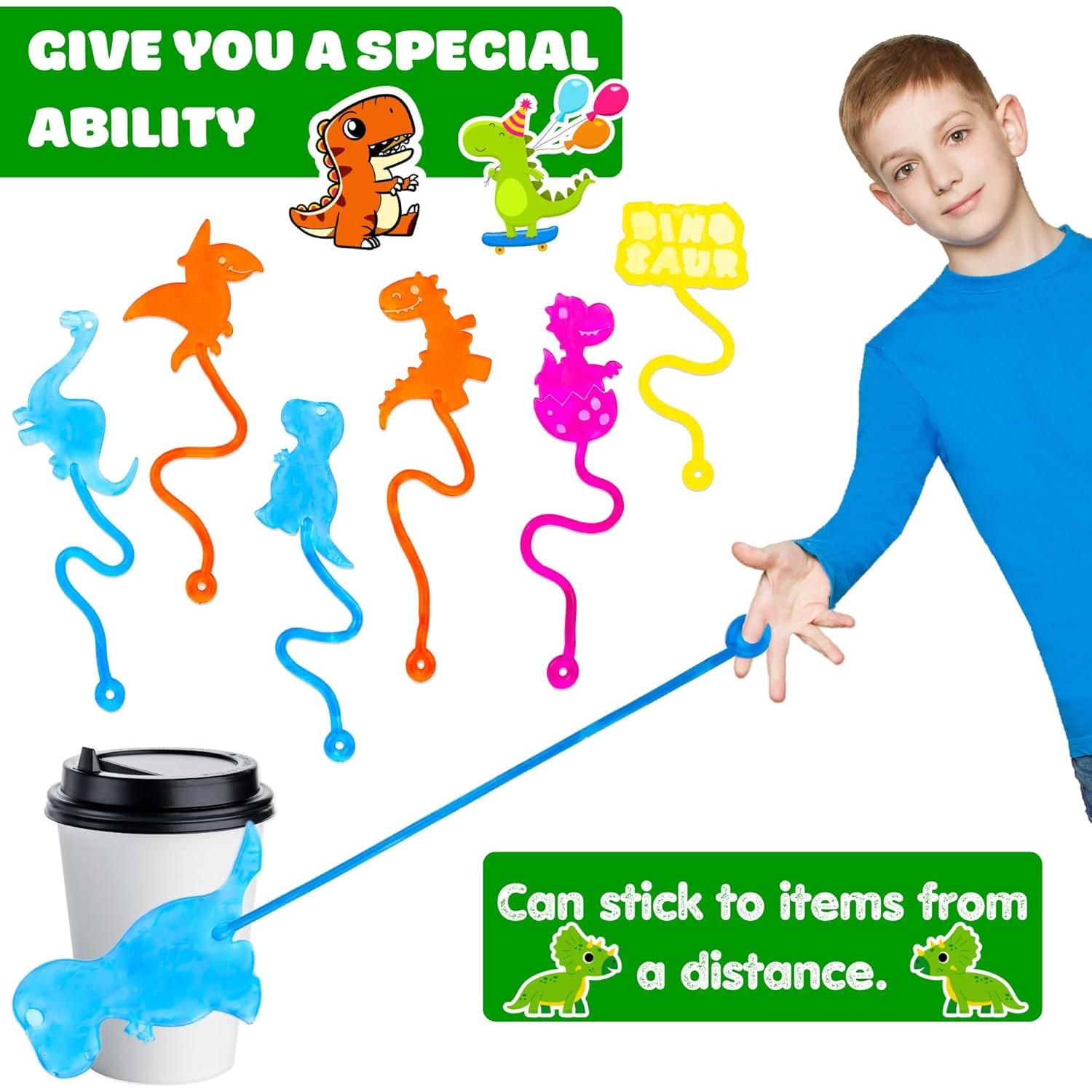 24 Manos Pegajosas de Dinosaurio Juguetes Antiestrés Niños