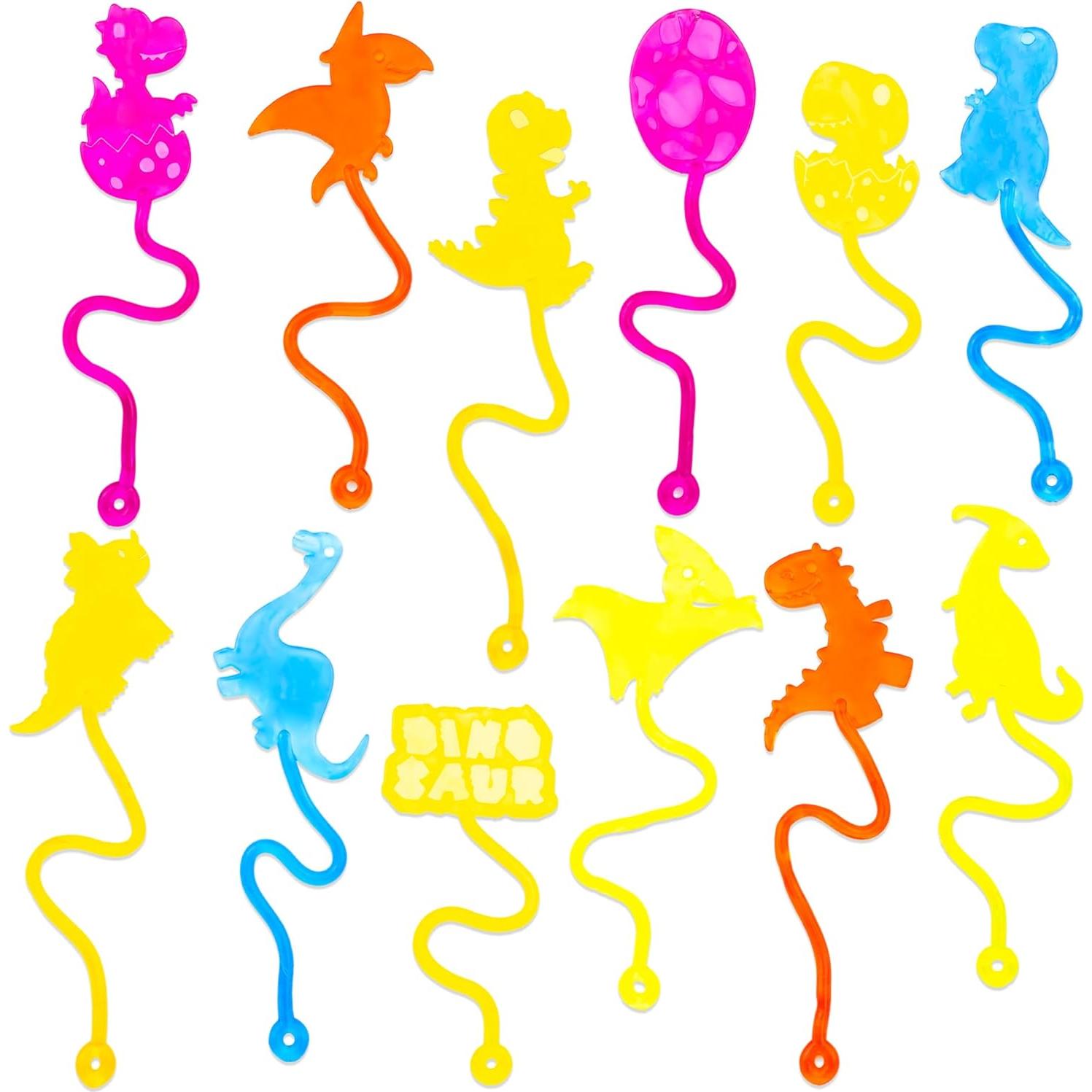 24 Manos Pegajosas de Dinosaurio Juguetes Antiestrés Niños
