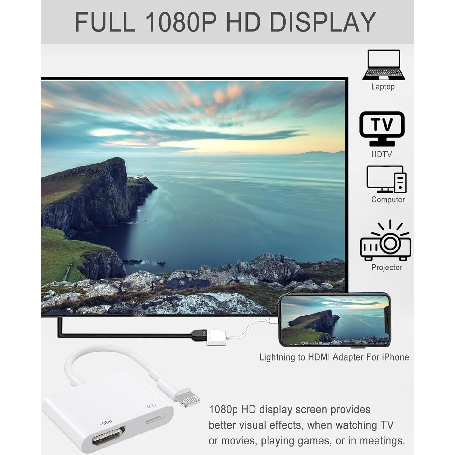 Adaptador Lightning a HDMI LIEZHUA HD01-NW 1080P Blanco