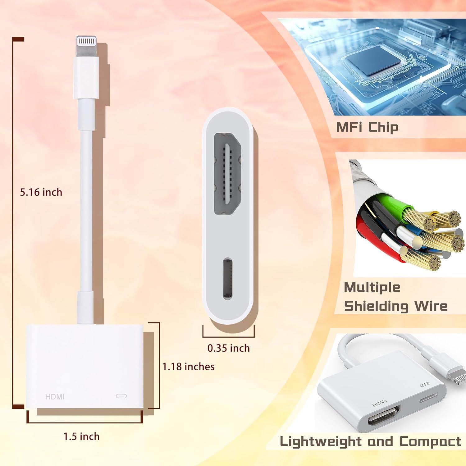 Adaptador Lightning a HDMI LIEZHUA HD01-NW 1080P Blanco
