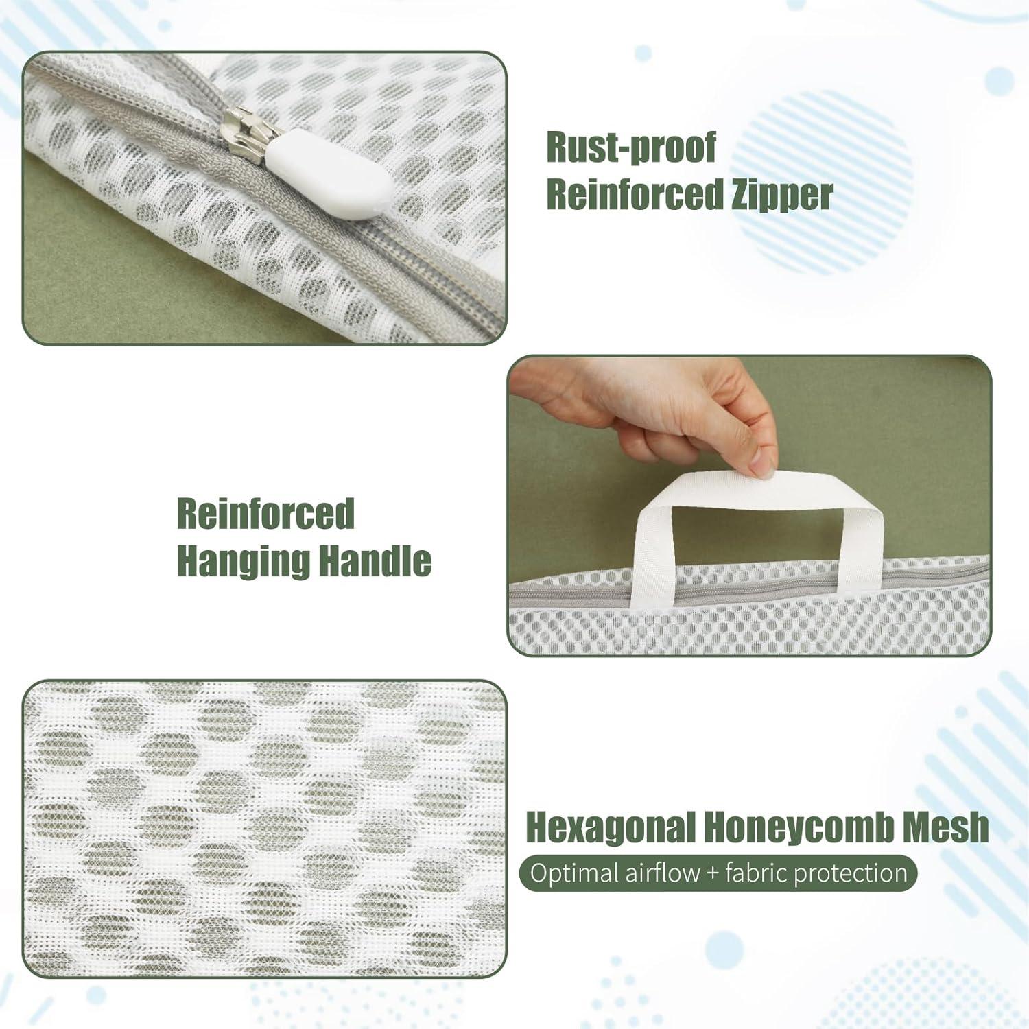 Bolsas de Lavandería 4Pcs GWT Malla 3D con Cremallera y Asas