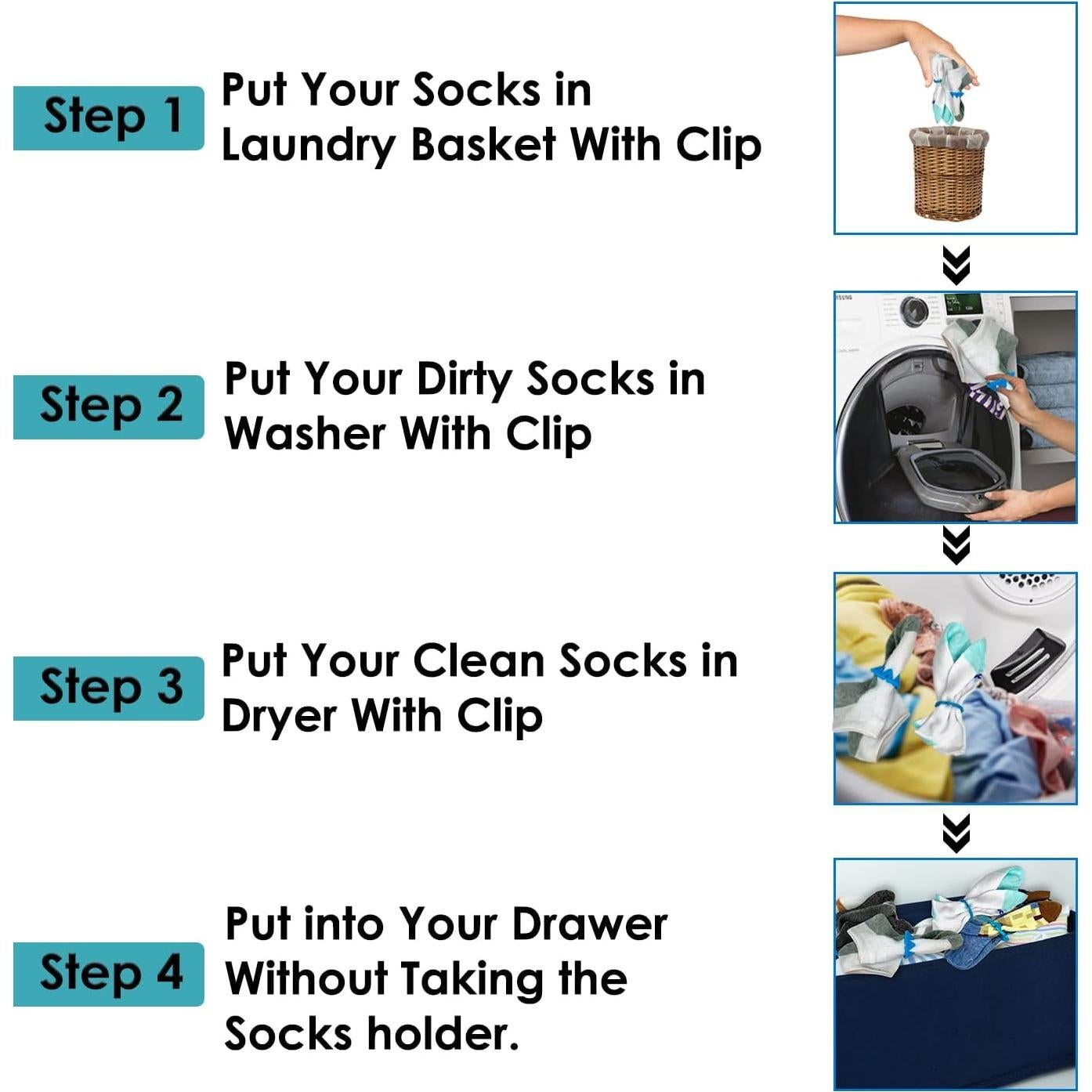 Anillos Sujetadores de Calcetines SNIPSIE - 20 Unidades Azul