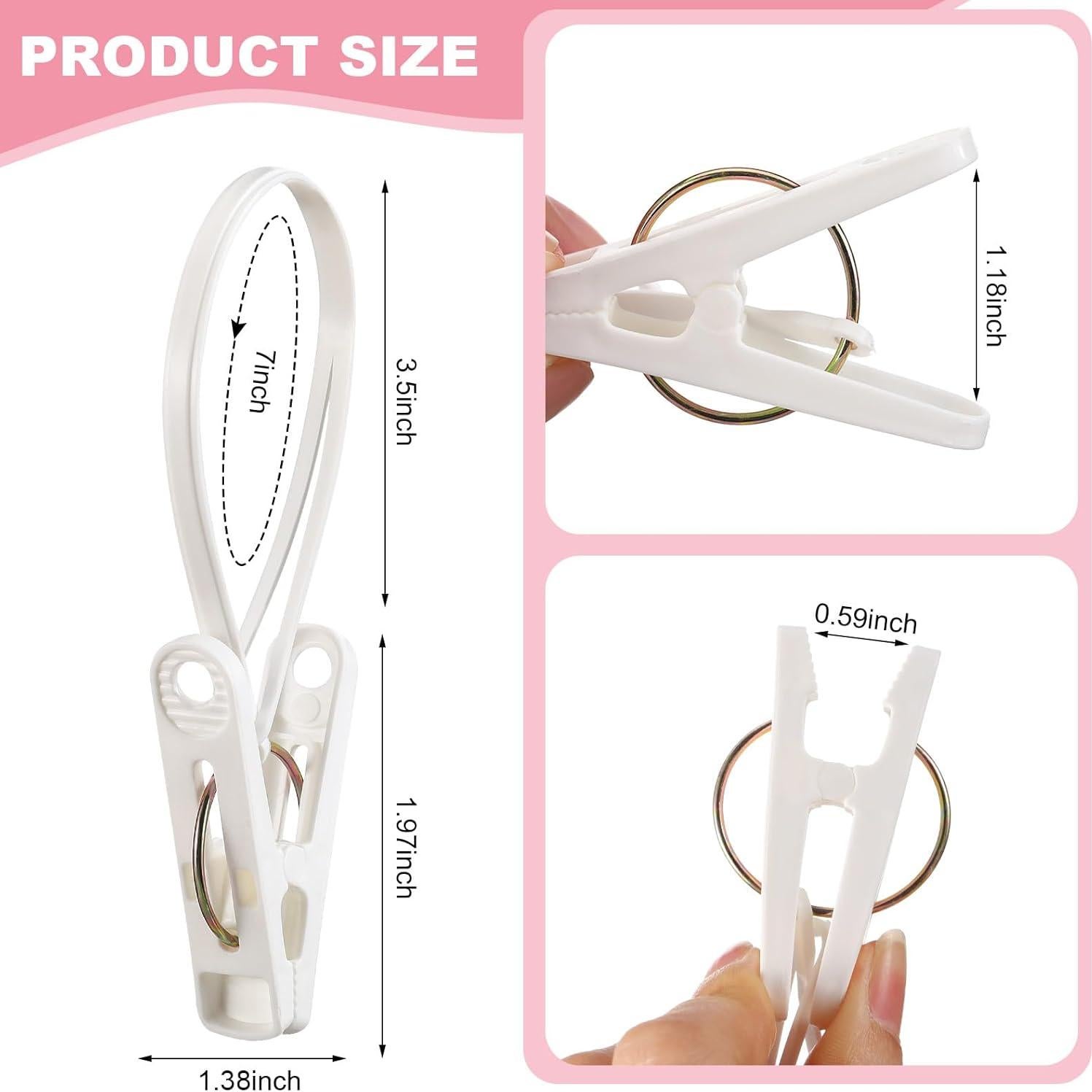 Honeydak 60 Clips Colgantes de Ropa Multiusos Blancos