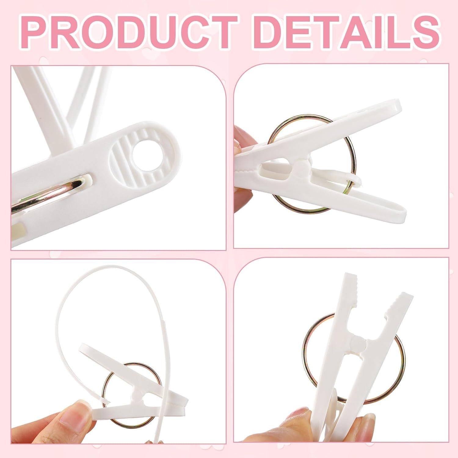Honeydak 60 Clips Colgantes de Ropa Multiusos Blancos