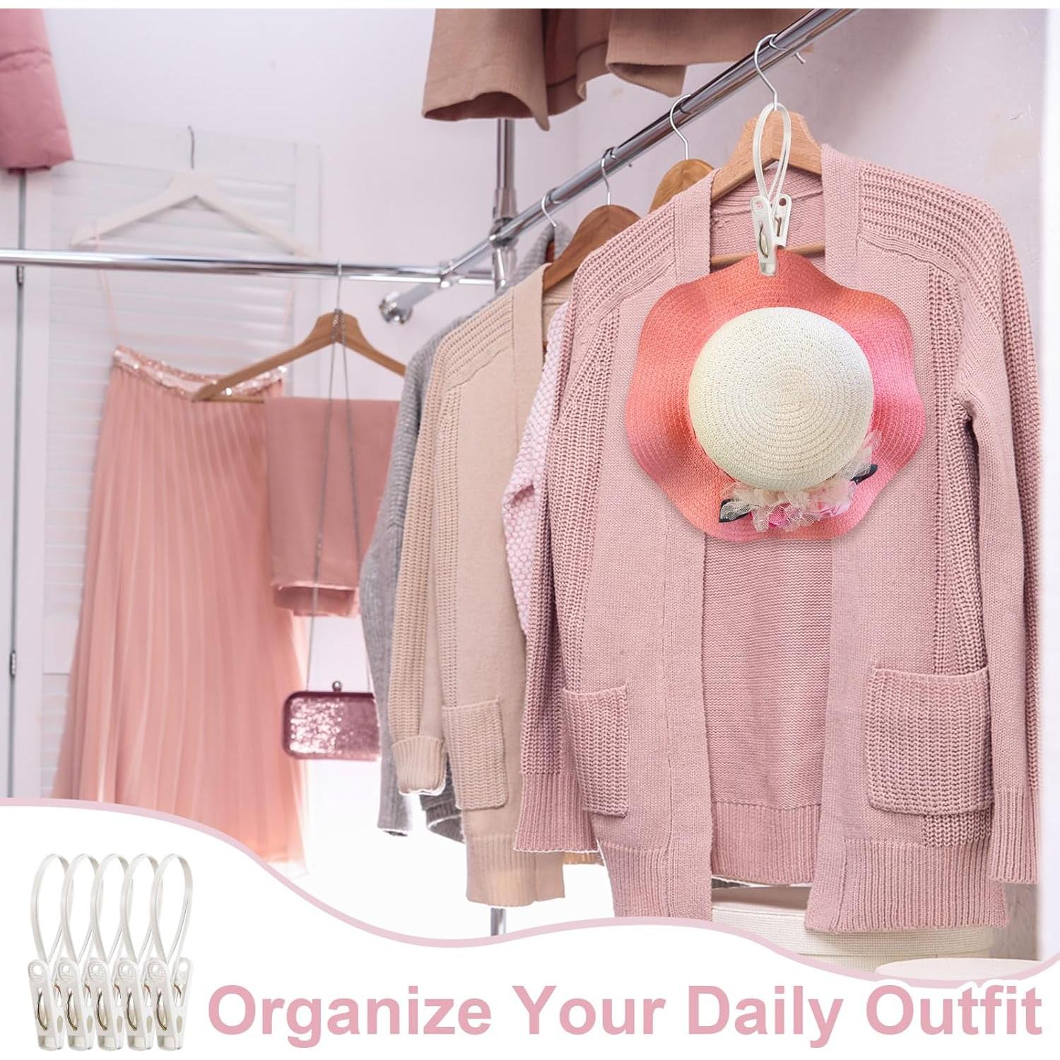 Honeydak 60 Clips Colgantes de Ropa Multiusos Blancos