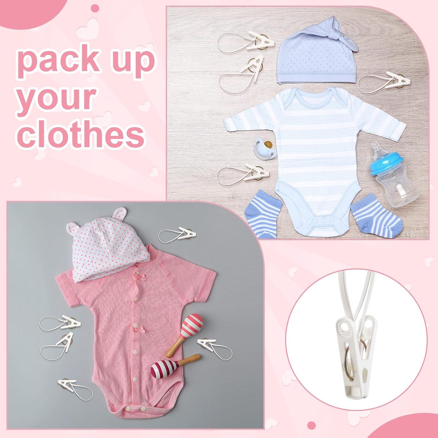 Honeydak 60 Clips Colgantes de Ropa Multiusos Blancos