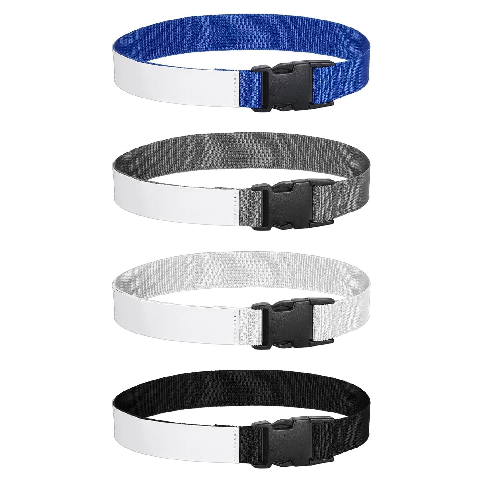 4PCS Correa de Lavandería Teaaha con Traba - Gris, Azul, Blanco, Negro