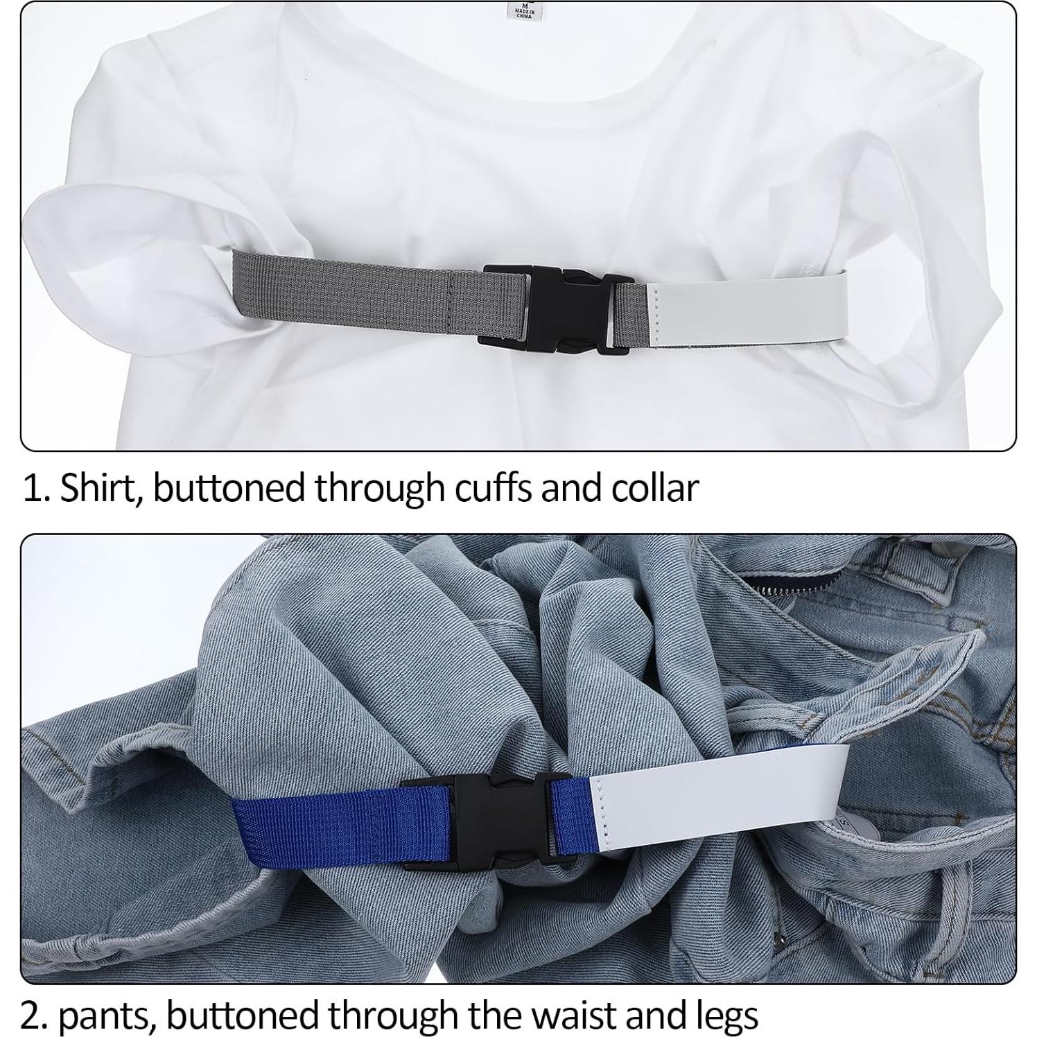 4PCS Correa de Lavandería Teaaha con Traba - Gris, Azul, Blanco, Negro