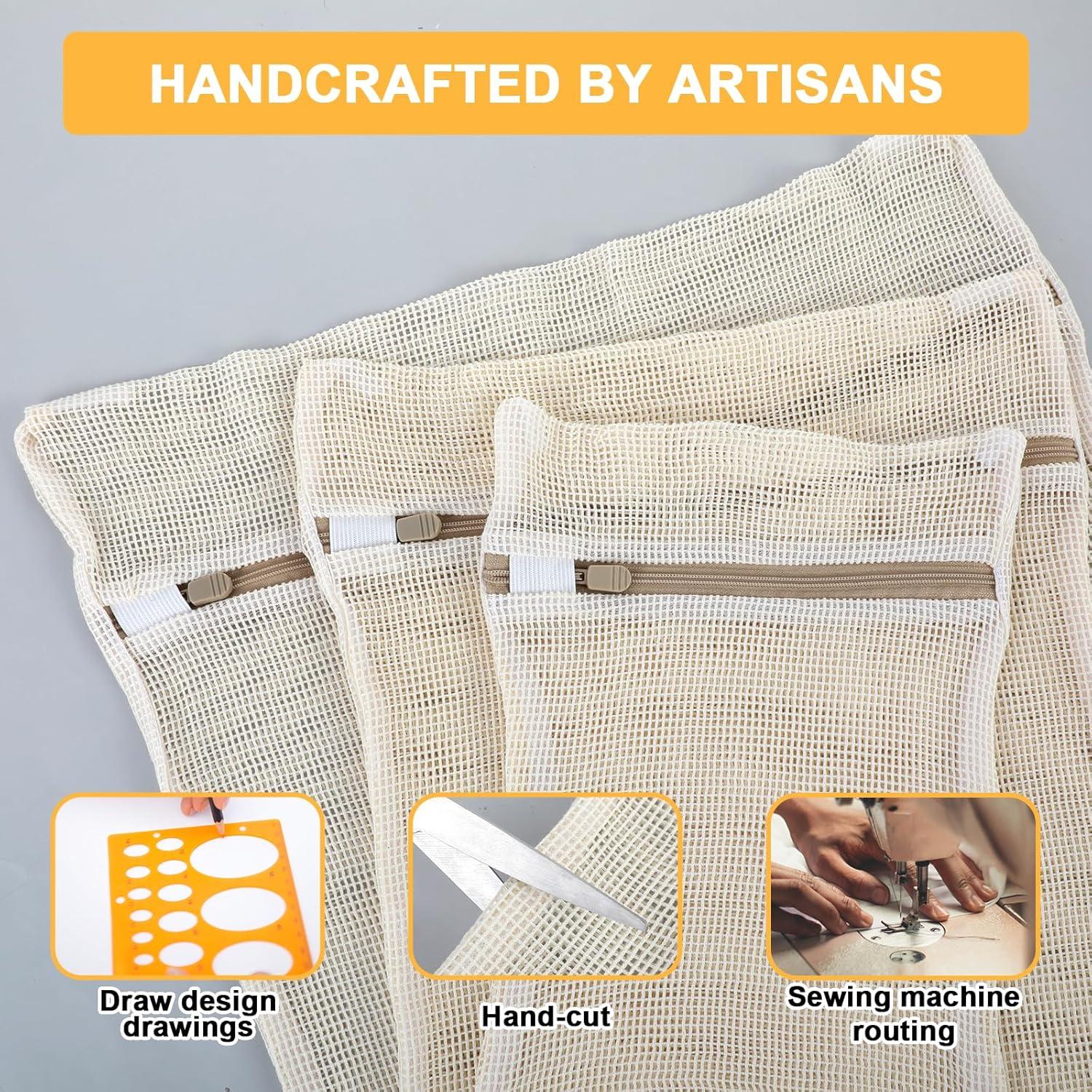 Set de 6 Bolsas de Lavandería de Algodón SynHHergyx con Cremallera