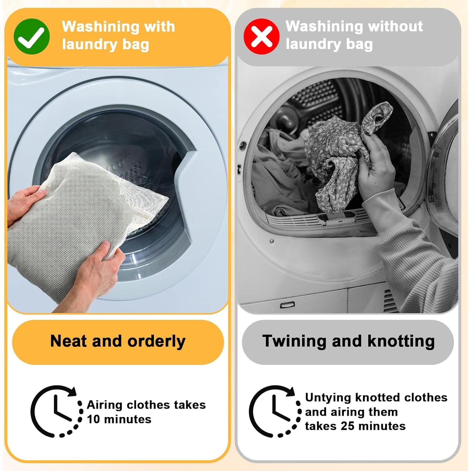 Set de 6 Bolsas de Lavandería de Algodón SynHHergyx con Cremallera