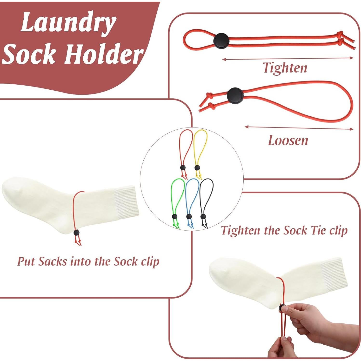 30 Clips de Calcetines de Color Mezclado HOMMDECO 34.5cm