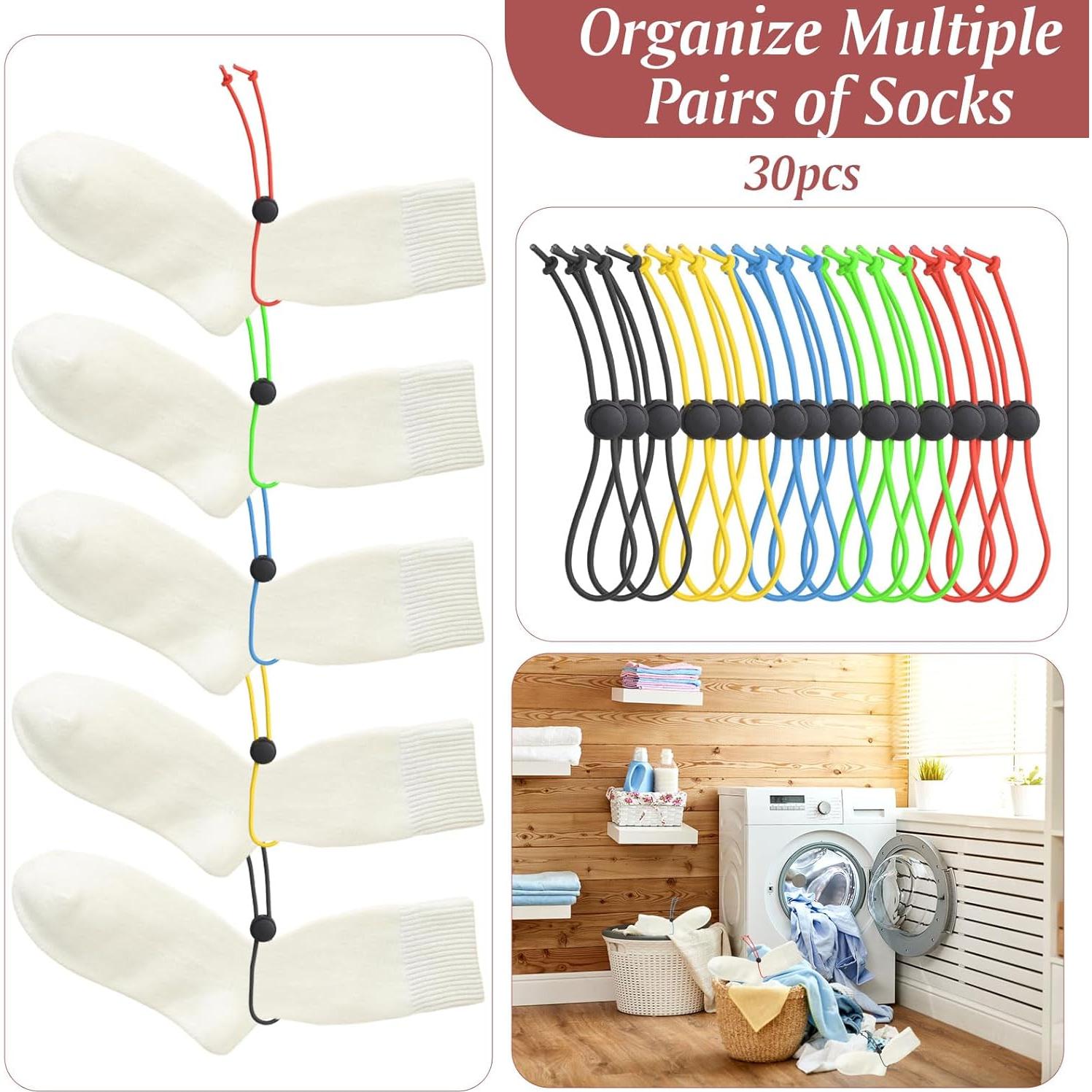 30 Clips de Calcetines de Color Mezclado HOMMDECO 34.5cm