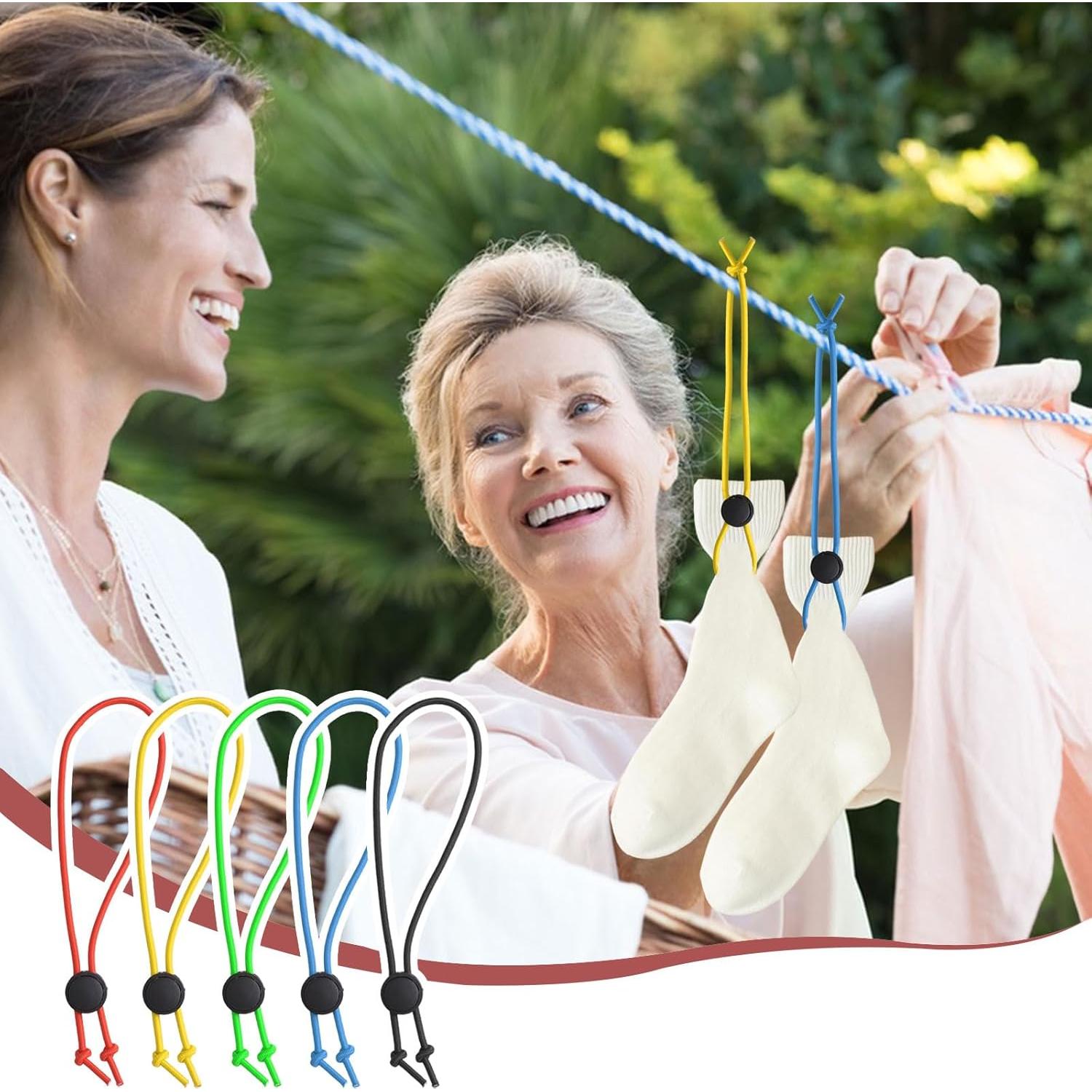 30 Clips de Calcetines de Color Mezclado HOMMDECO 34.5cm