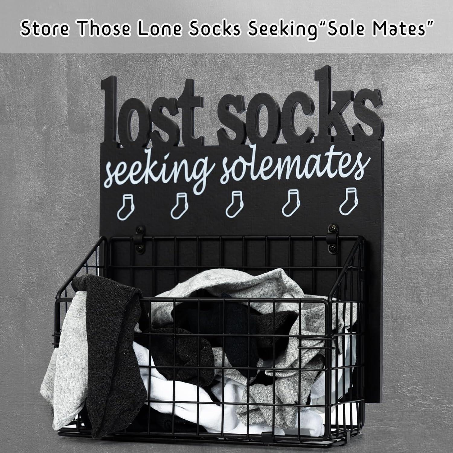 Cesta de Calcetines Perdidos CQNET - Decorativa y Funcional