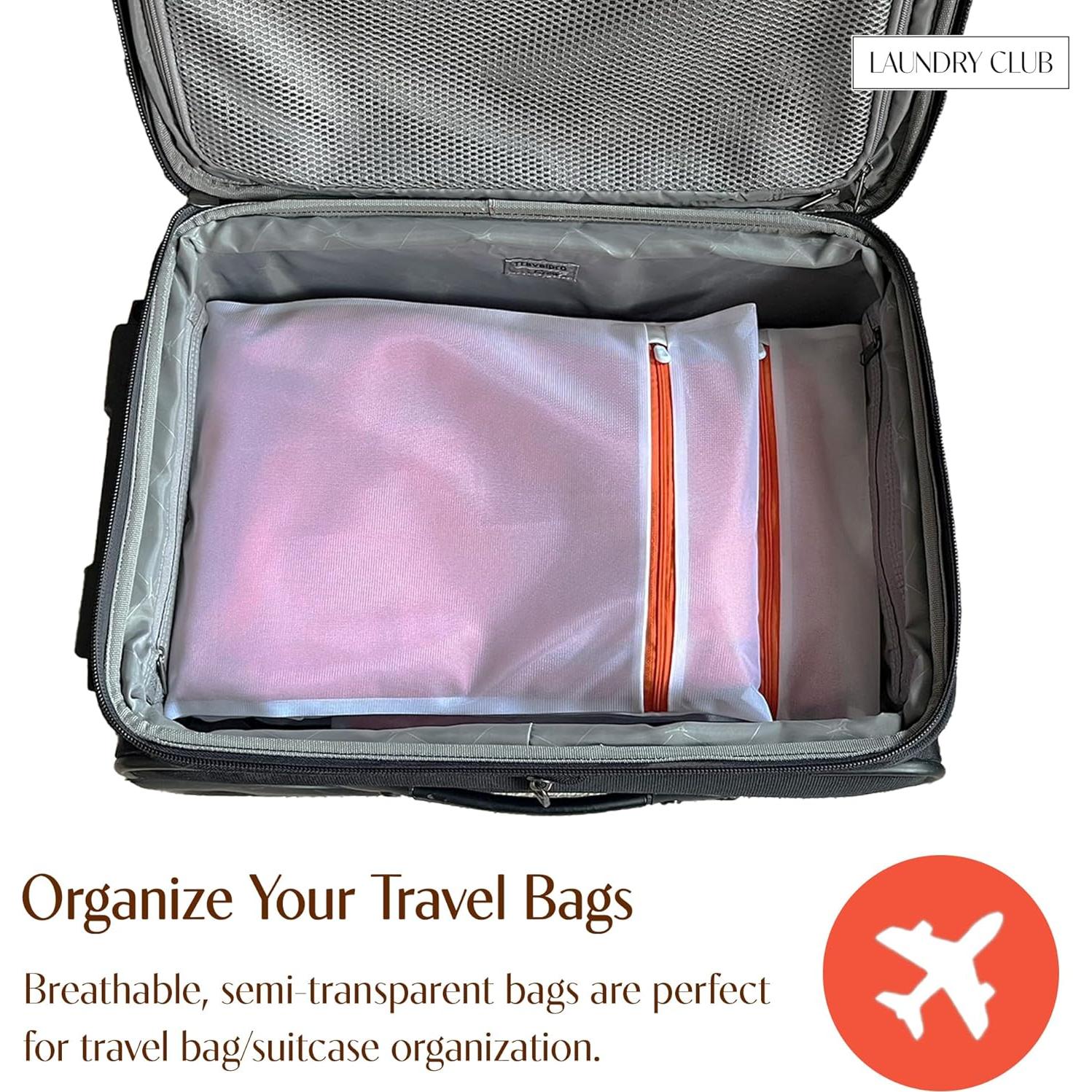 4 Bolsas de Malla para Lavandería Laundry Club 30x40cm