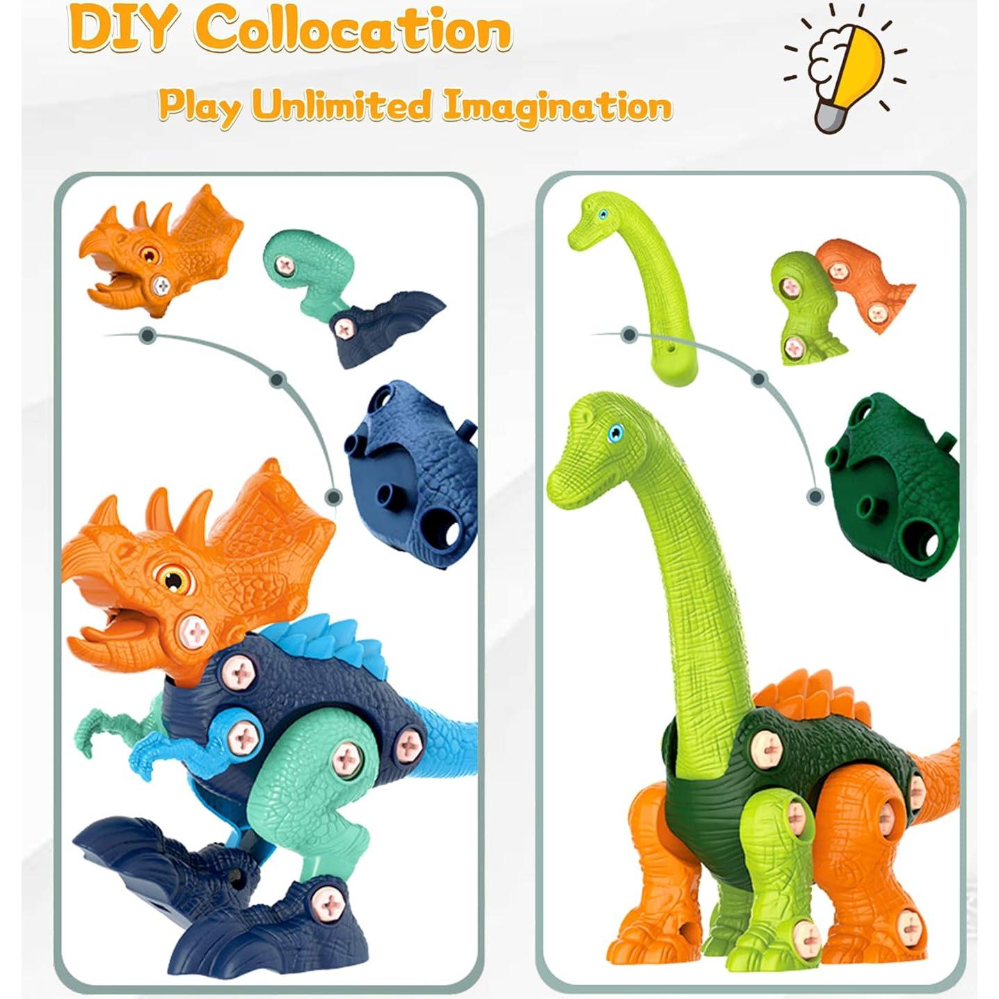 Juguetes de Dinosaurios Desarmables con Taladro Eléctrico