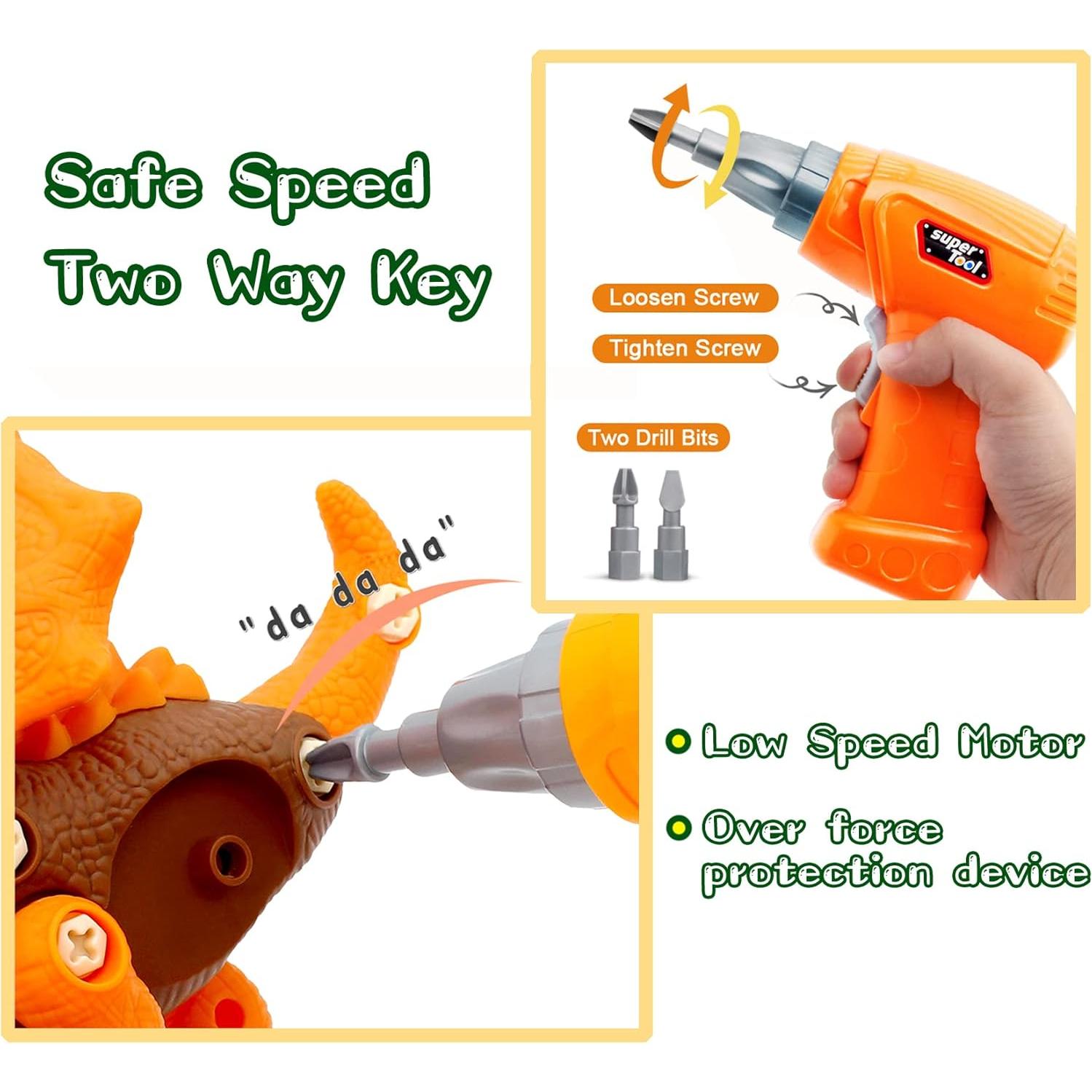 Juguetes de Dinosaurios Desarmables con Taladro Eléctrico