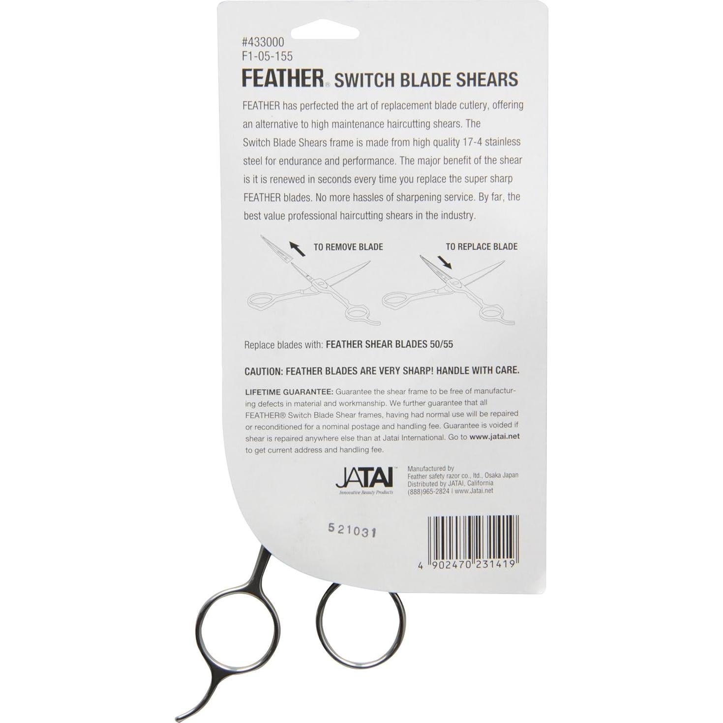 Tijeras Plegables No.55 Feather 14 cm - Reemplazo de Cuchillas