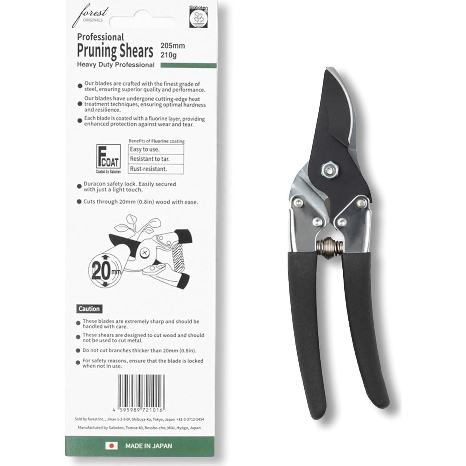 Tijeras de Poda Saboten 20mm - Acero Japonés Premium, Ergonomía