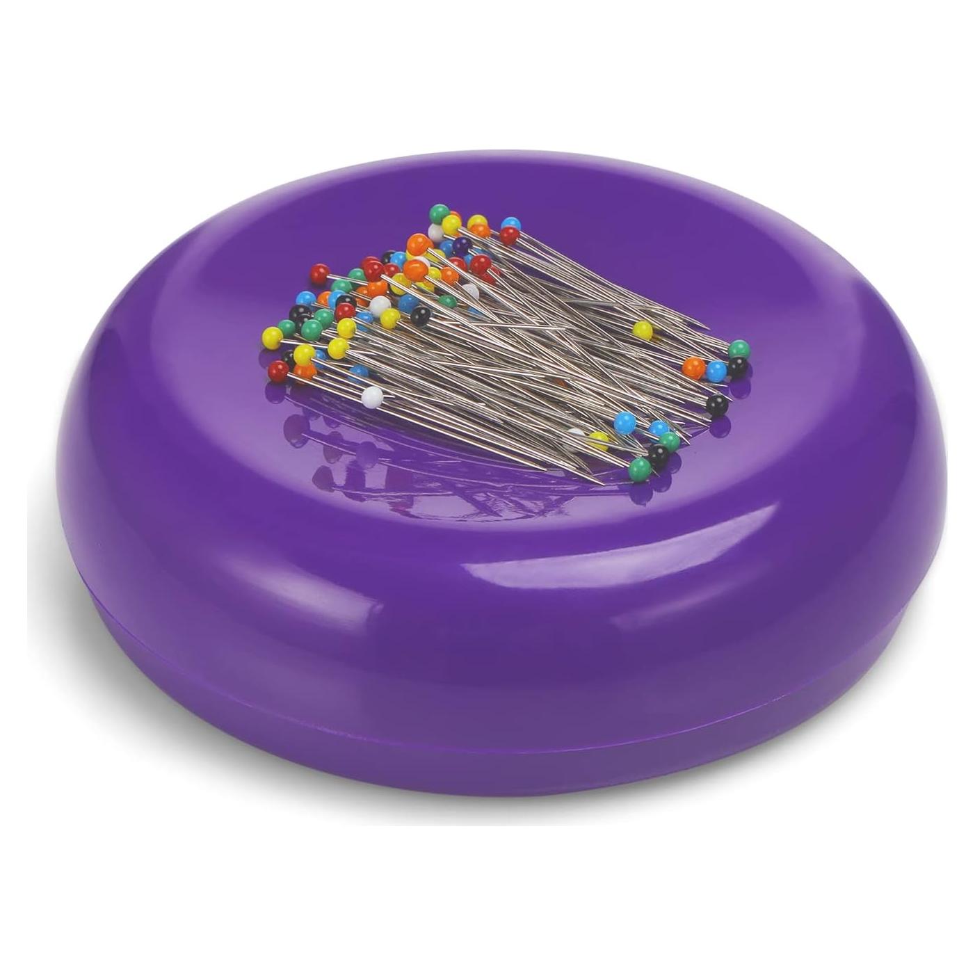 Cojín Magnético Hilltian con 100 Alfileres Plásticos - Púrpura