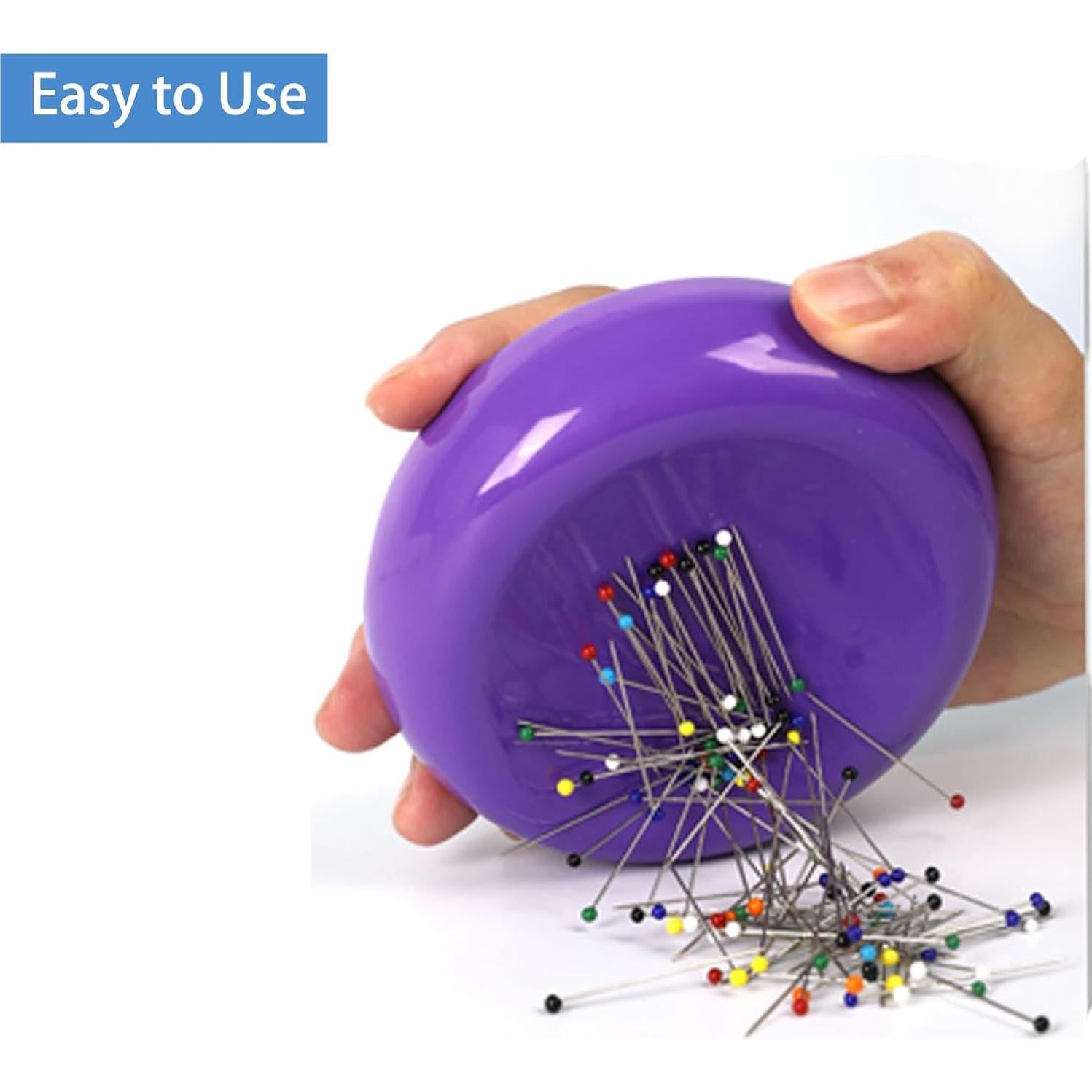 Cojín Magnético Hilltian con 100 Alfileres Plásticos - Púrpura