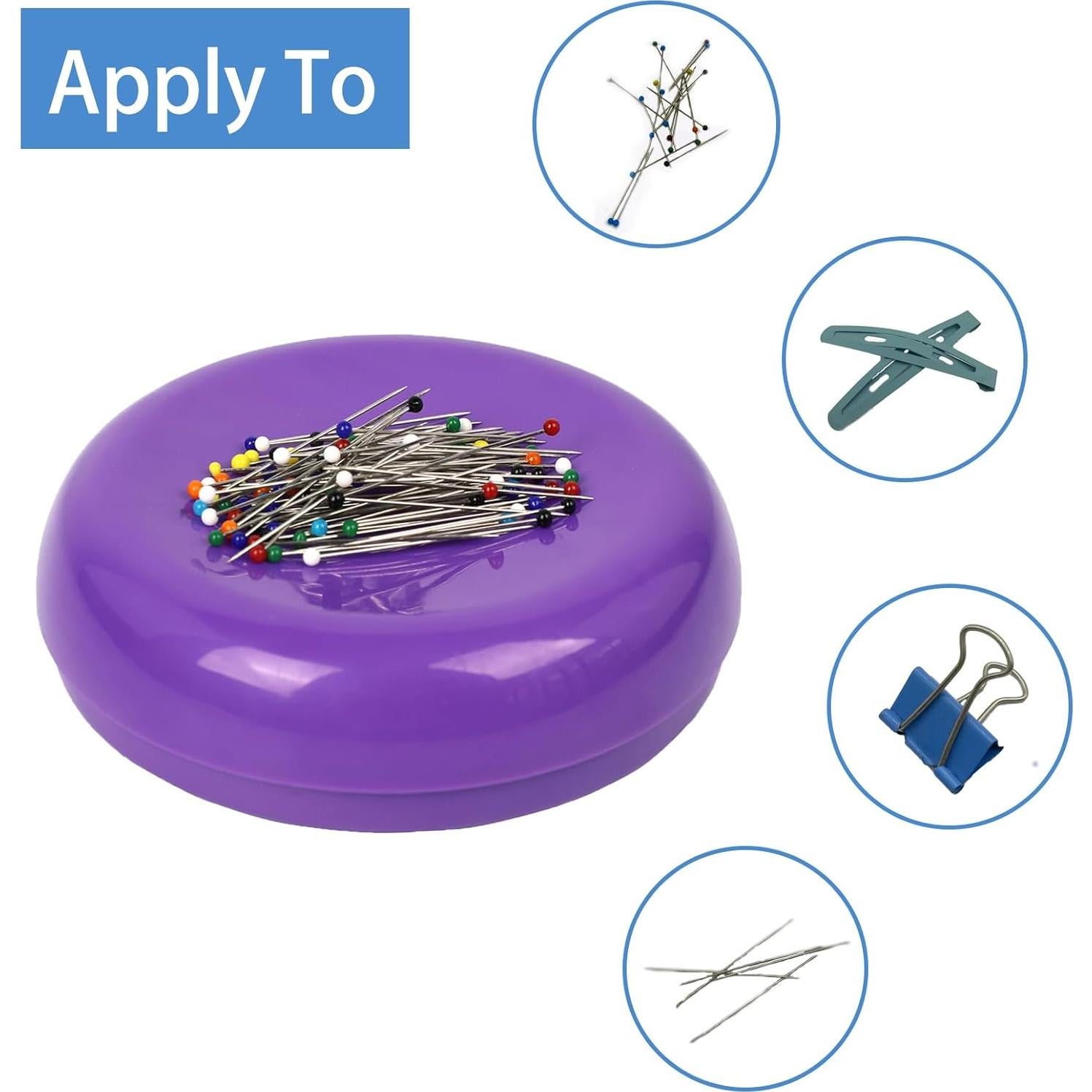 Cojín Magnético Hilltian con 100 Alfileres Plásticos - Púrpura