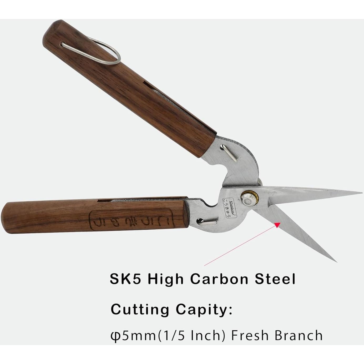 Tijeras de podar Kbenison 17.3 cm acero al carbono mango madera