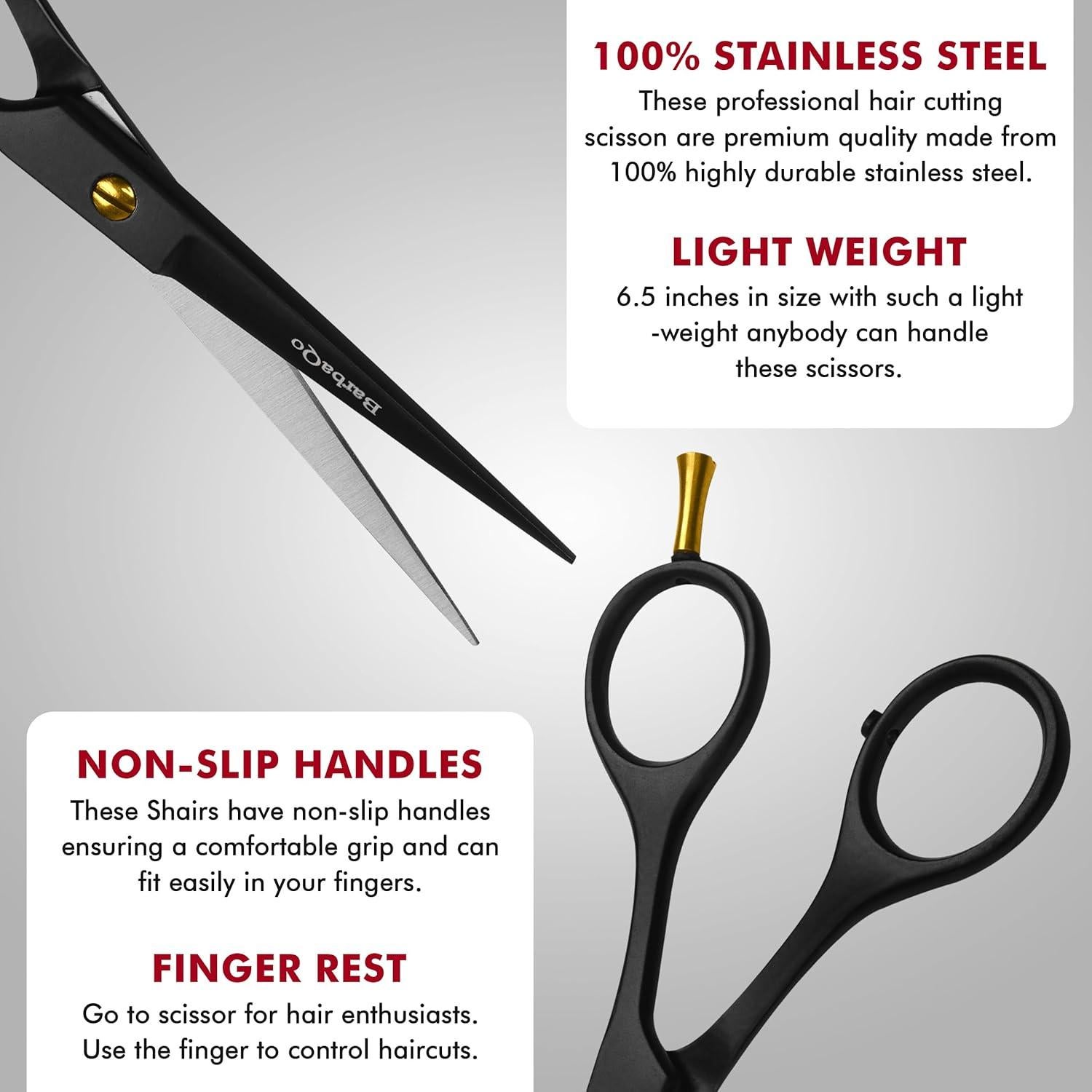 Tijeras de Corte de Cabello BarbaQo 16.5 cm Acero Inoxidable