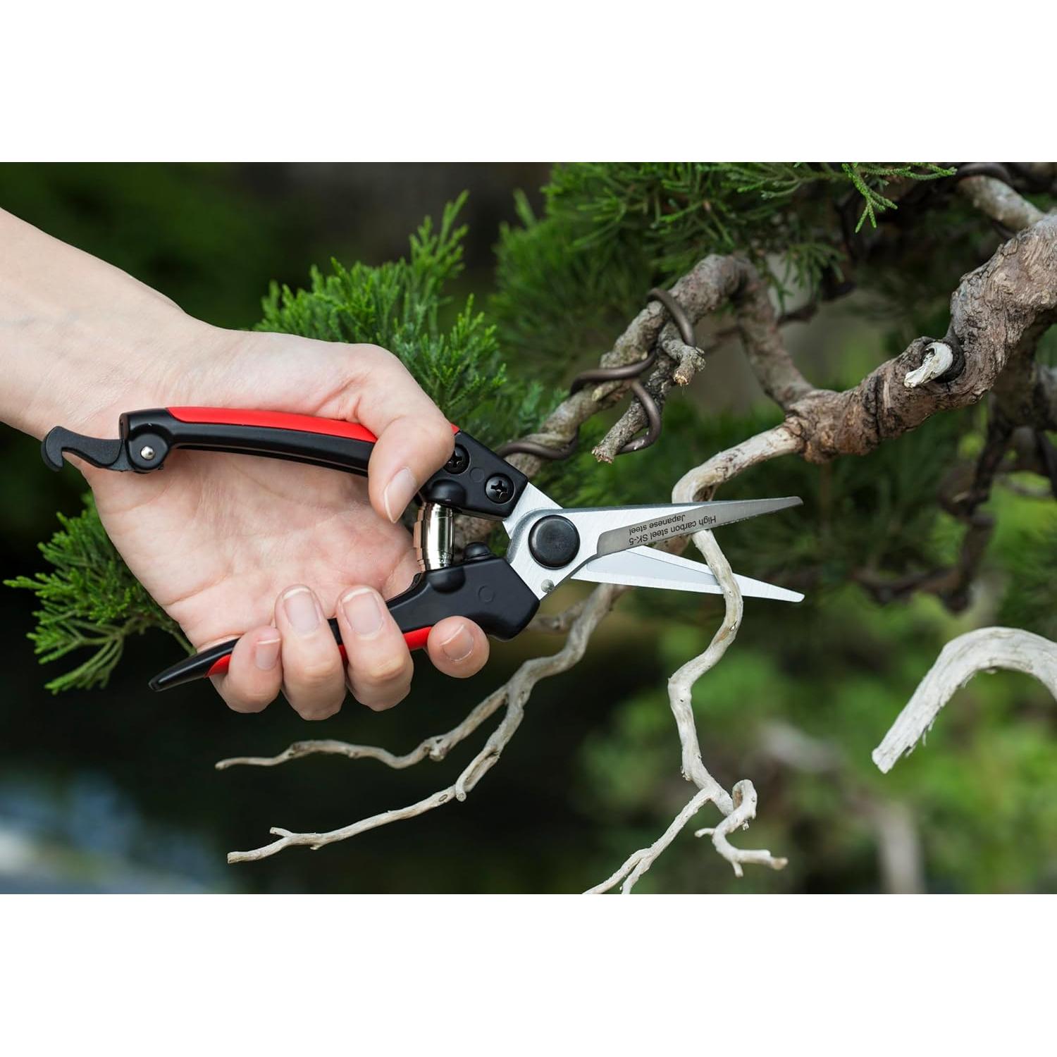 Tijeras de Poda Kimura® 20 cm, Acero SK5, Ergonomía Antideslizante