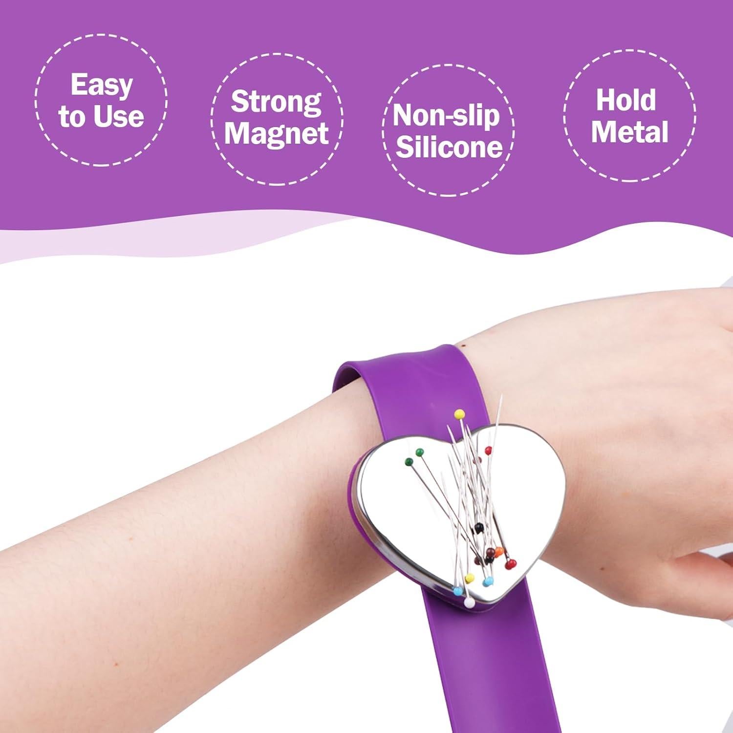 Muñequera Imán para Alfileres Hilltian 2 PCS Morado/Rosa