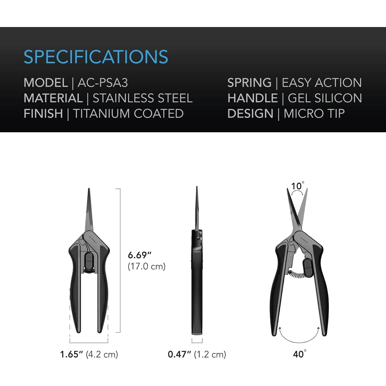 Tijera de Poda AC Infinity 16.8 cm Acero Inoxidable Ergonómica